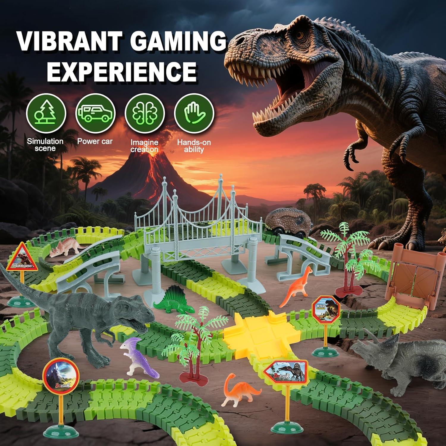 Set de Pista de Carreras de Dinosaurios Gaitel 280 Piezas