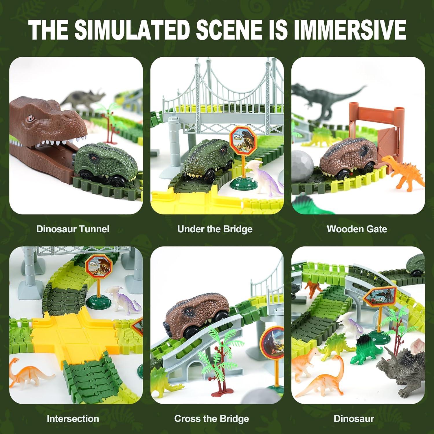 Set de Pista de Carreras de Dinosaurios Gaitel 280 Piezas