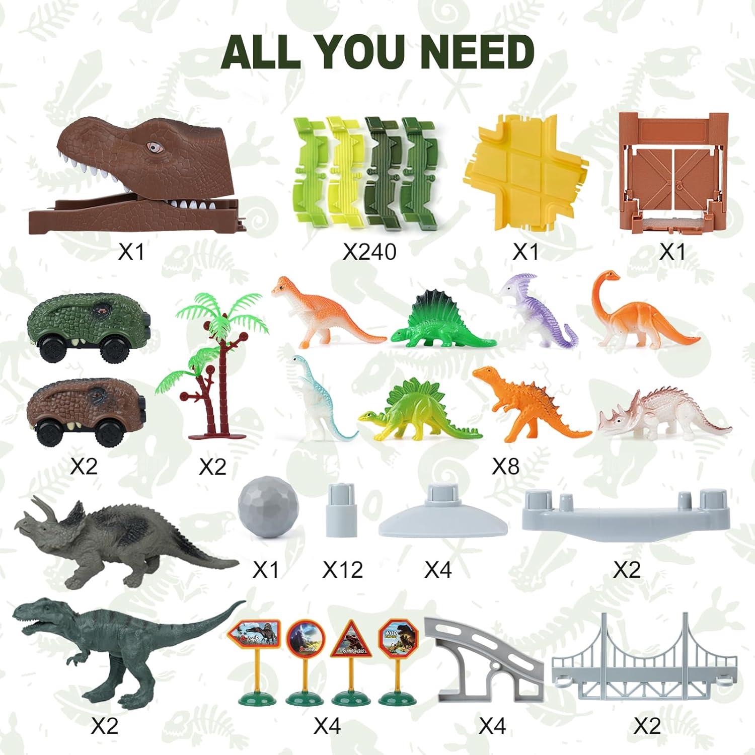 Set de Pista de Carreras de Dinosaurios Gaitel 280 Piezas