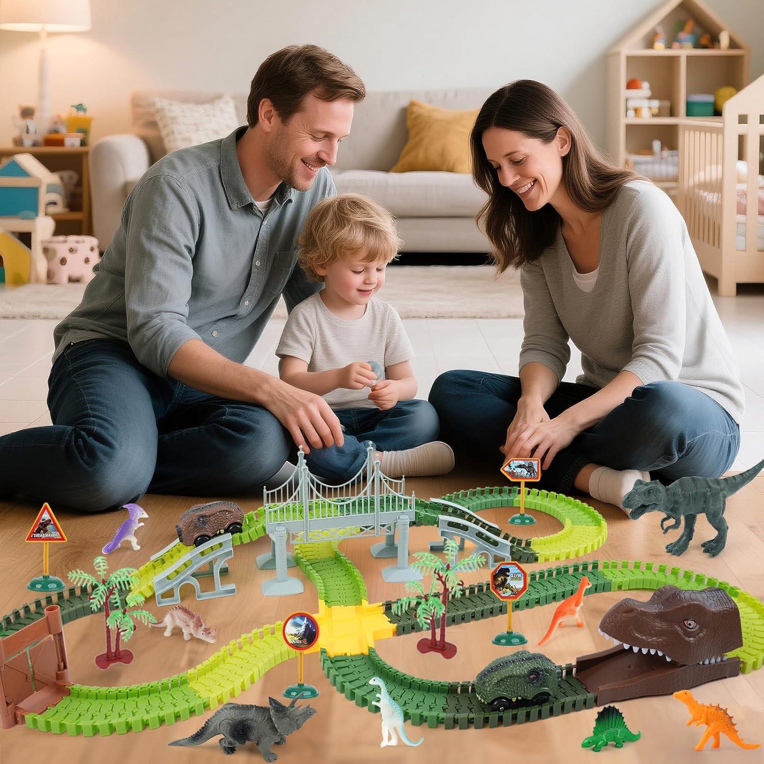 Set de Pista de Carreras de Dinosaurios Gaitel 280 Piezas