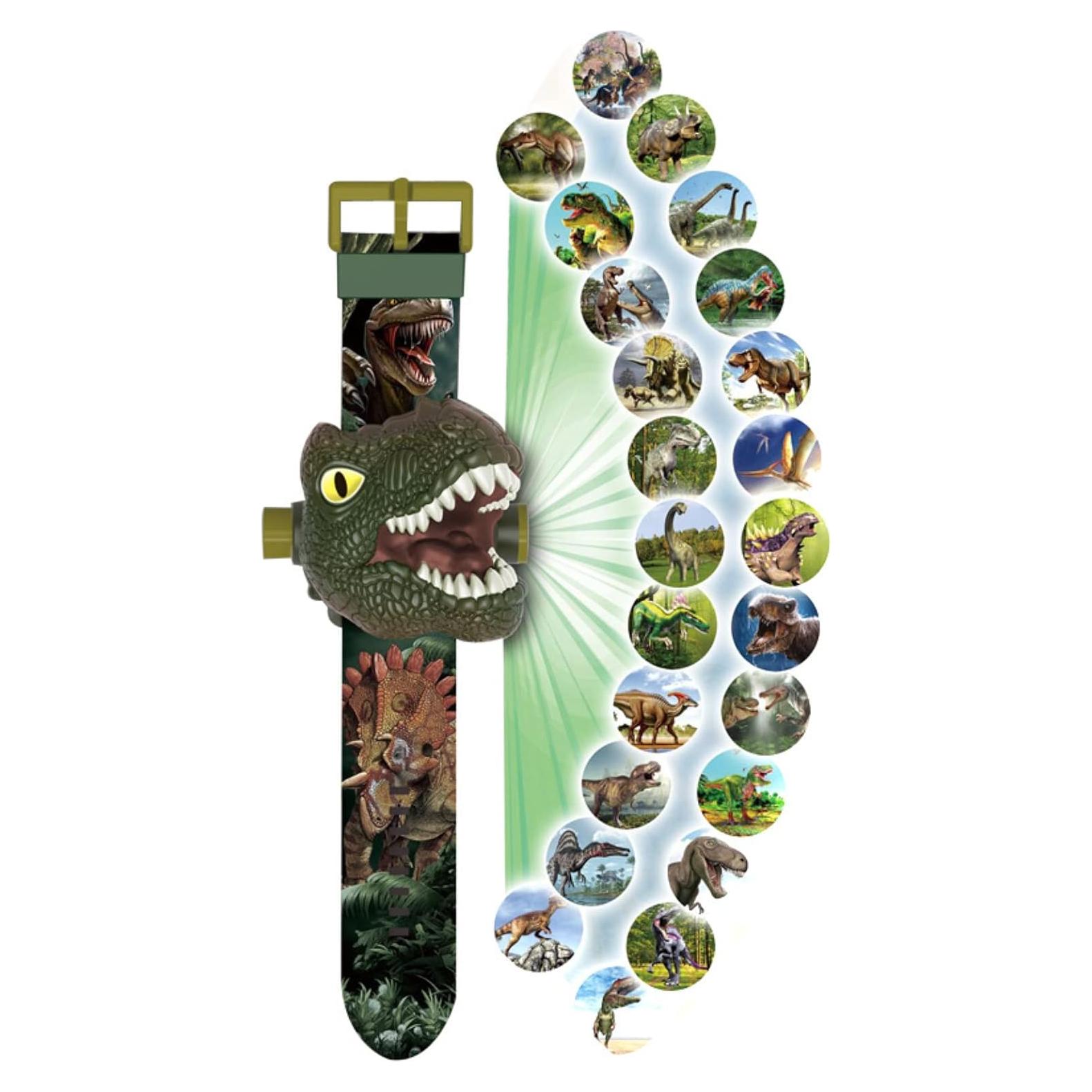 Reloj Proyector Dinosaurio RAYCHY Verde Juguete Educativo