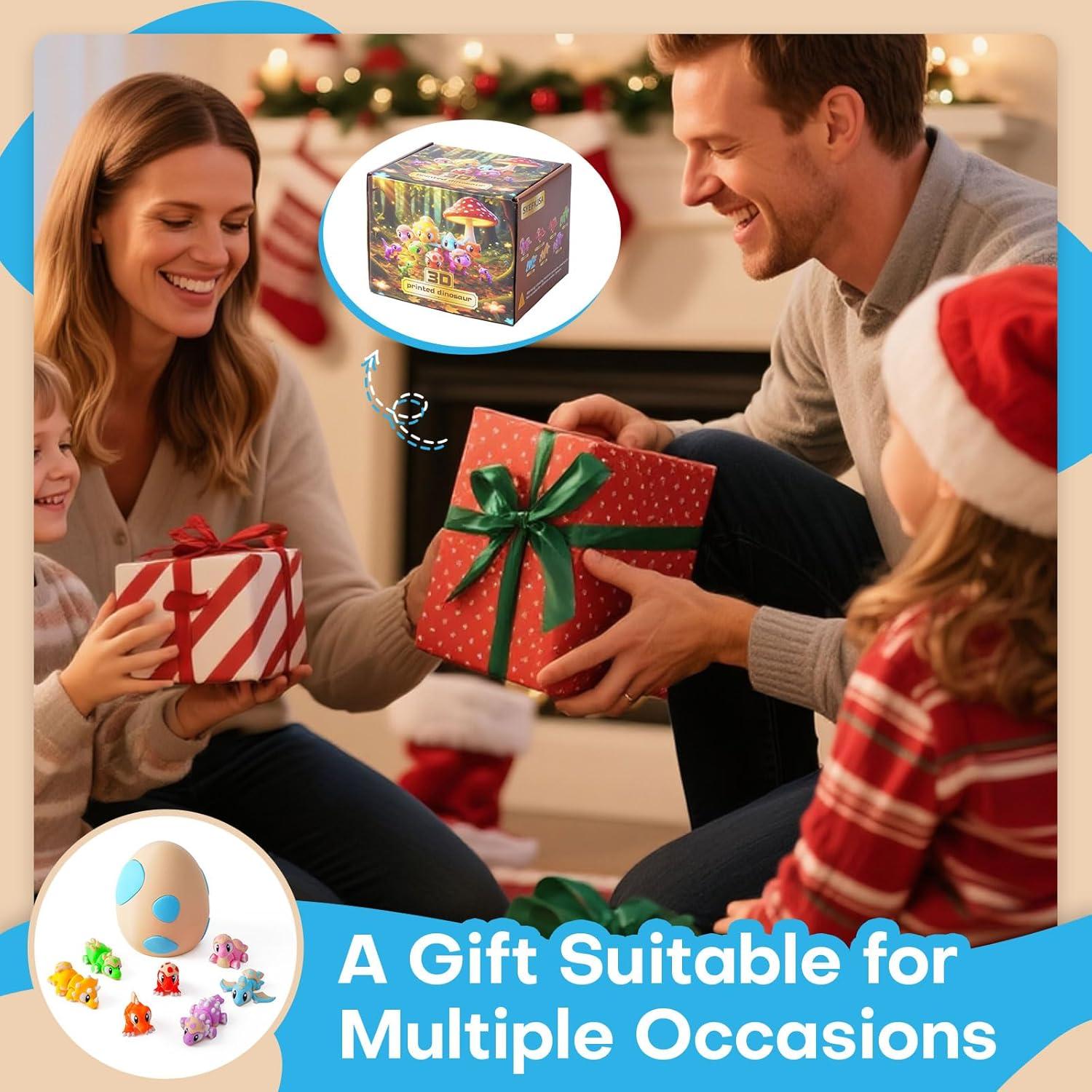 Juego de 7 Huevos de Dinosaurio 3D FYEFKJSA - Juguetes Antiestrés