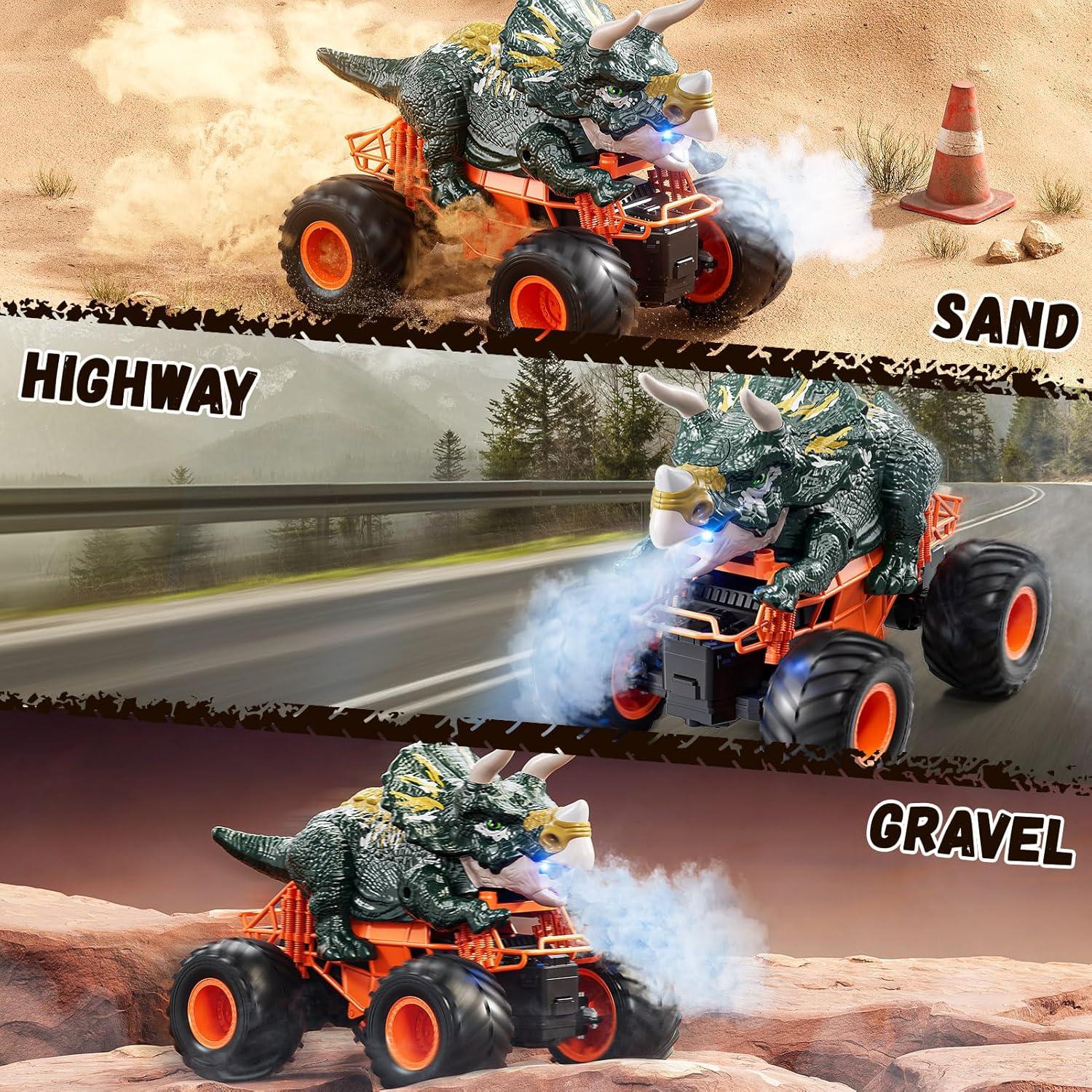 Coche de Control Remoto Dinosaurio Eléctrico Zhanda 19.8x15cm