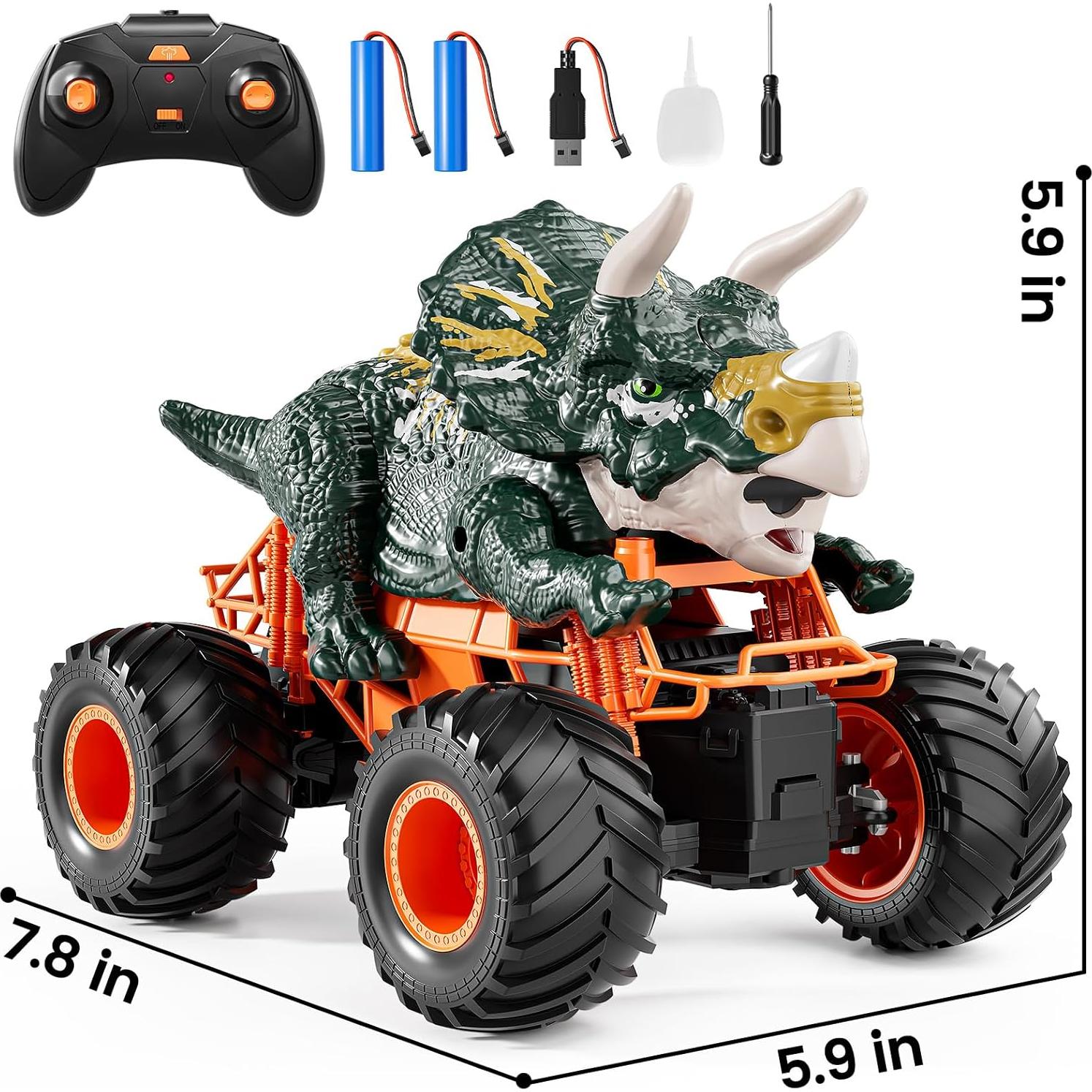 Coche de Control Remoto Dinosaurio Eléctrico Zhanda 19.8x15cm