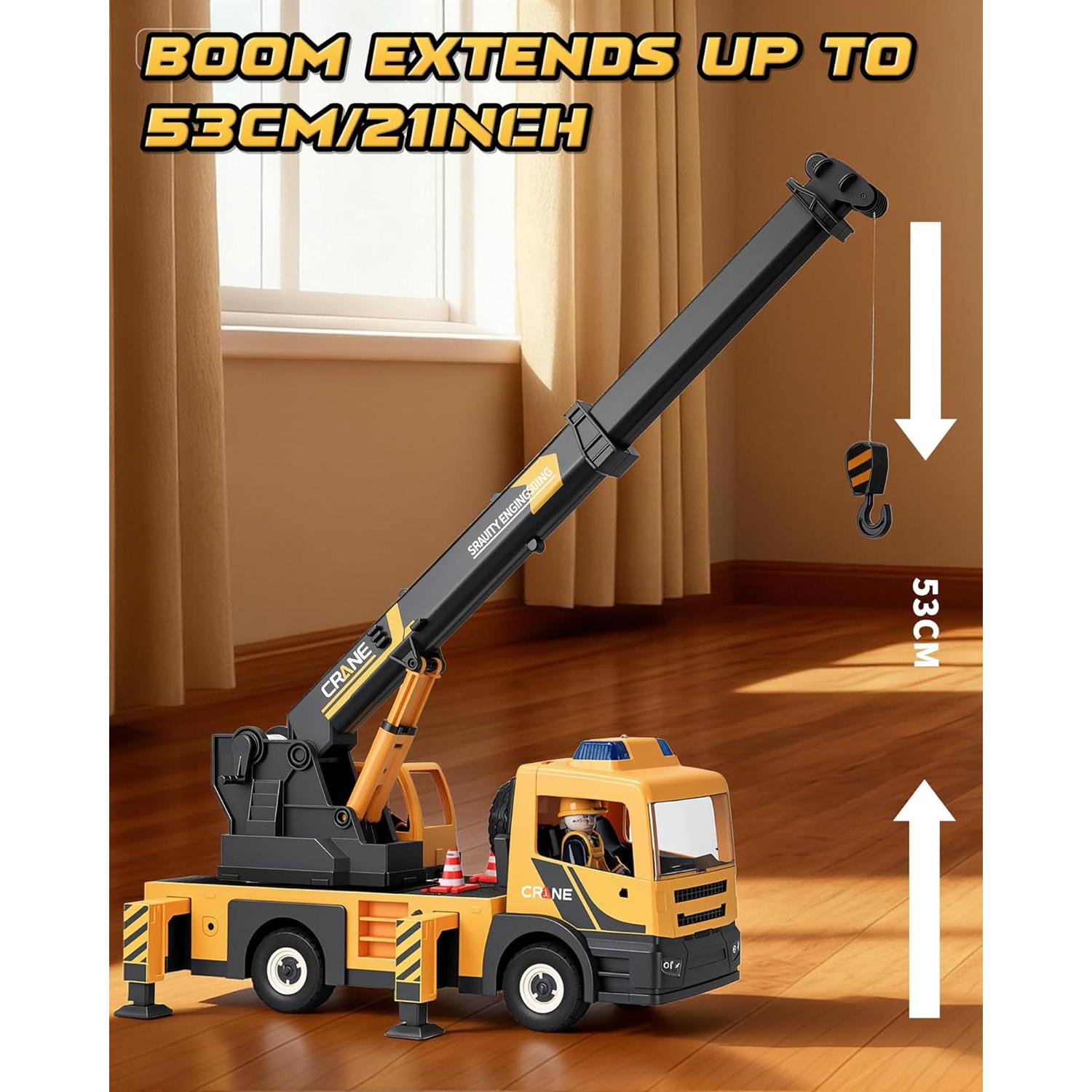 Camión Grúa Grande Coroiesty con Brazo Extensible y Sonidos