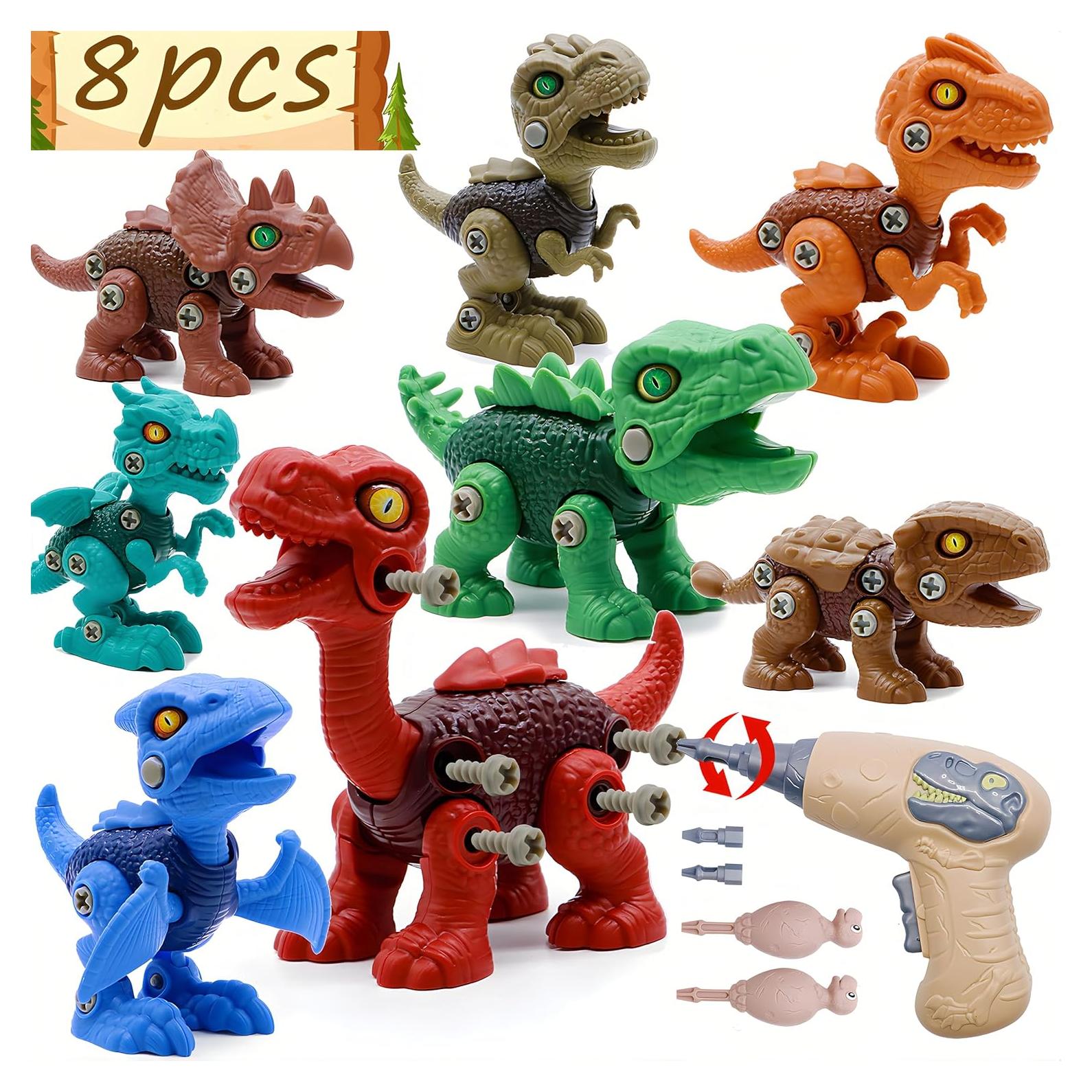 Set de 8 Juguetes de Dinosaurios Yerloa para Desarmar