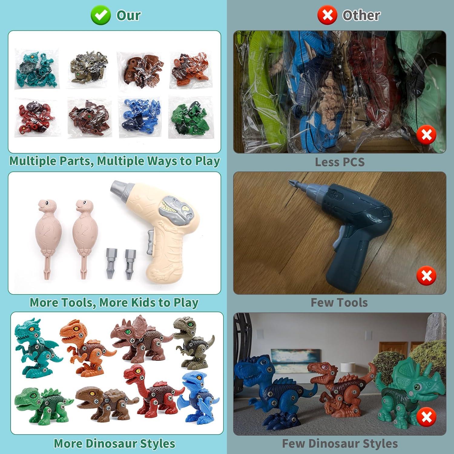 Set de 8 Juguetes de Dinosaurios Yerloa para Desarmar