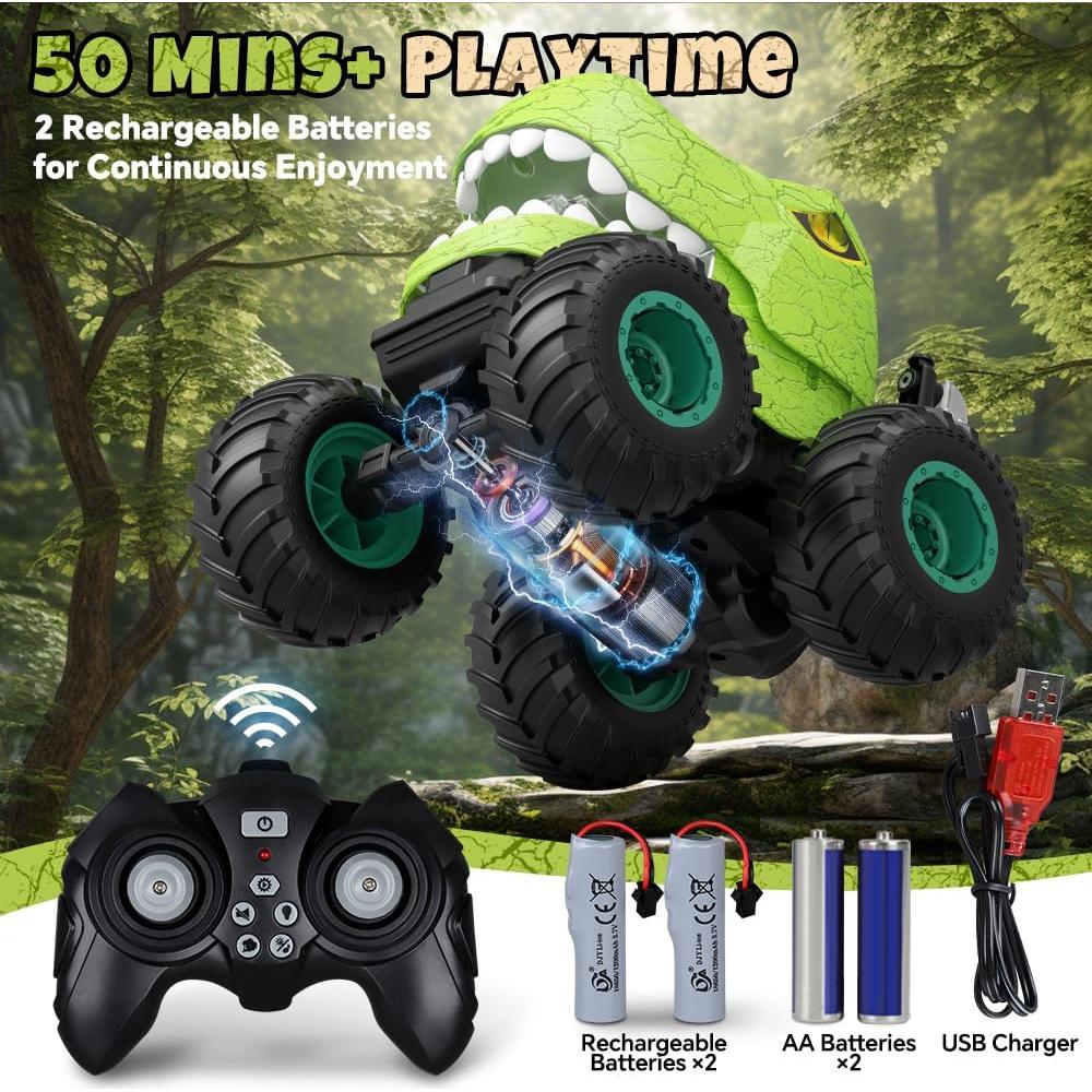 Coche de Control Remoto Drefirsa Dinosaurio Verde 17cm