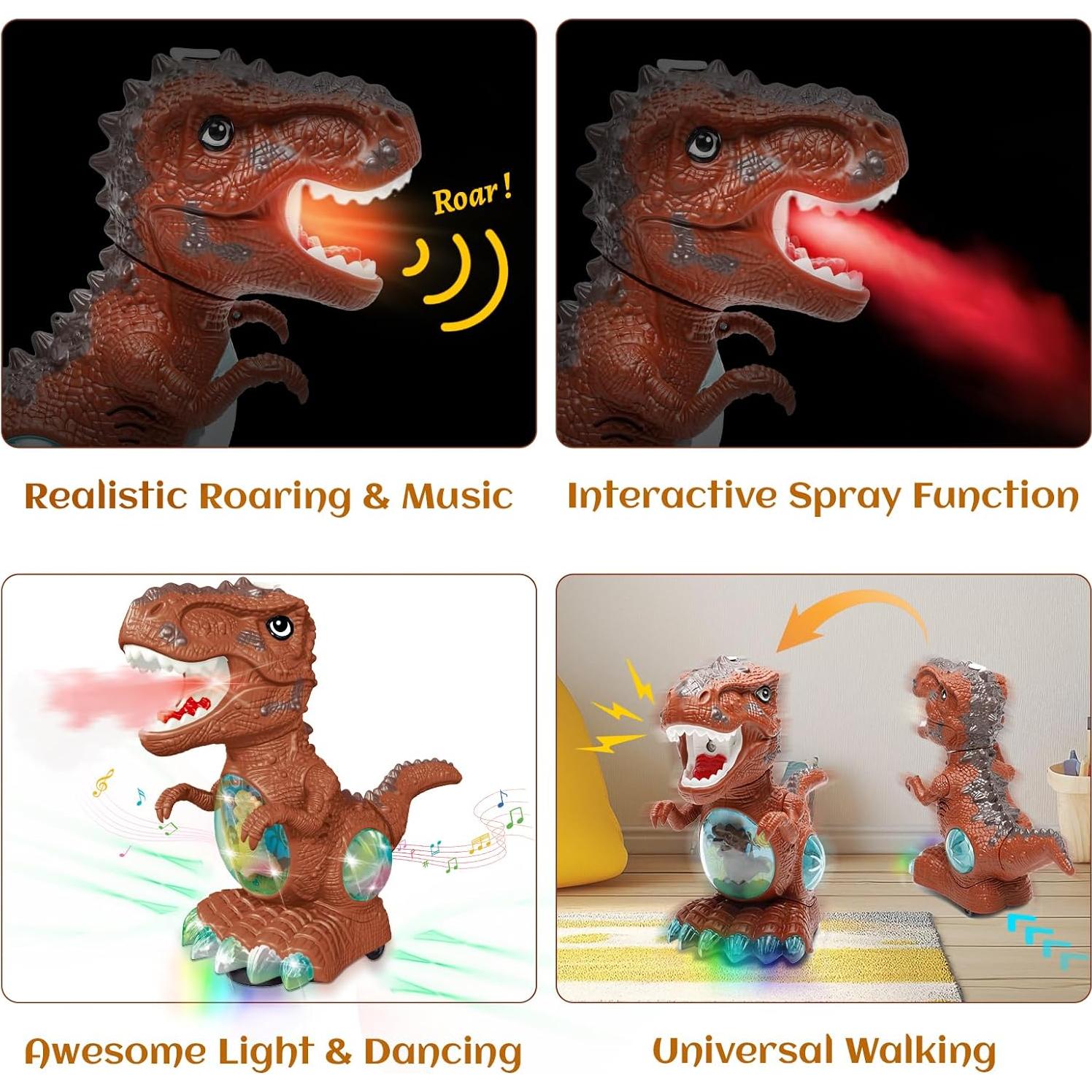 Juguete Dinosaurio Interactivo BEKALERZ con Sonido y Luz