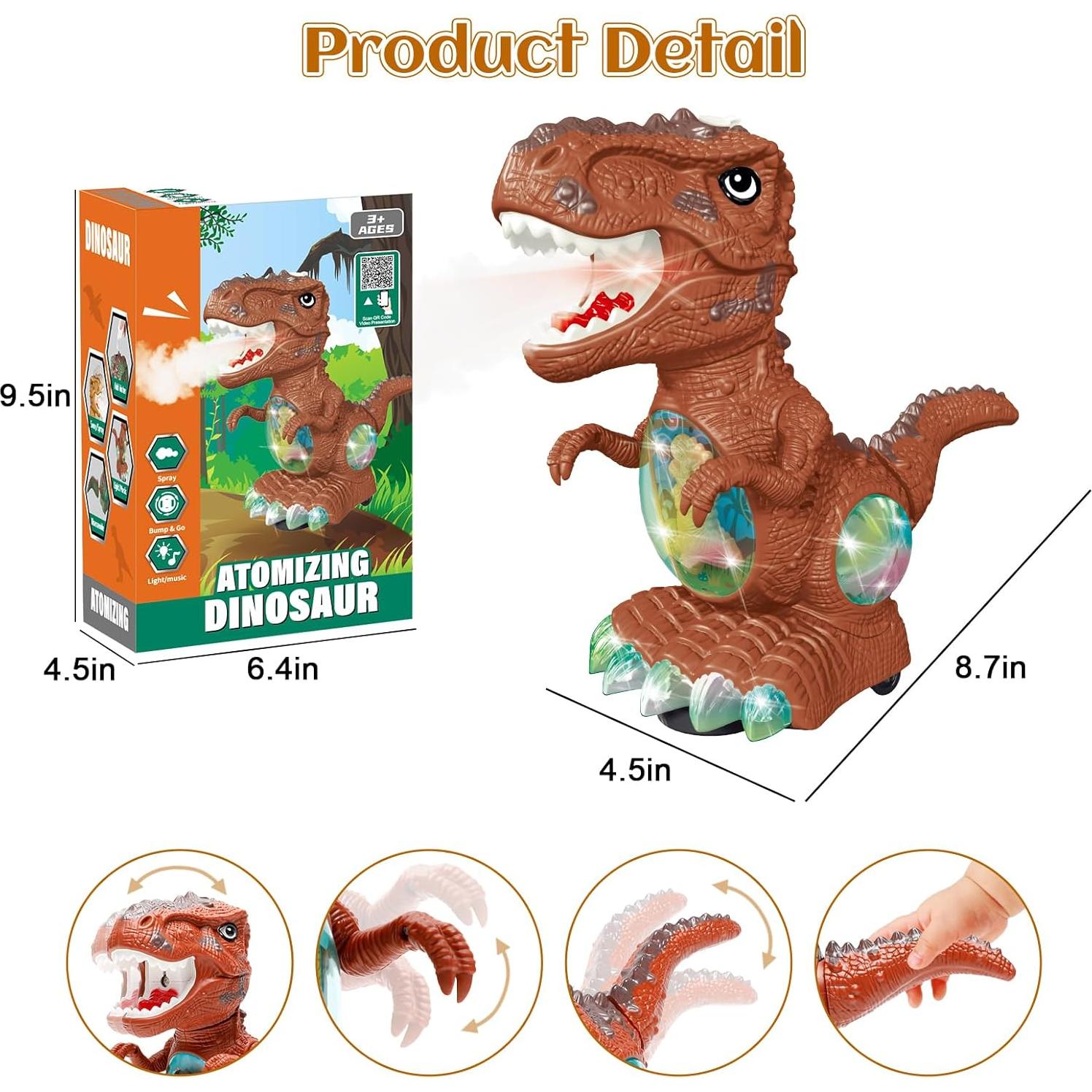 Juguete Dinosaurio Interactivo BEKALERZ con Sonido y Luz