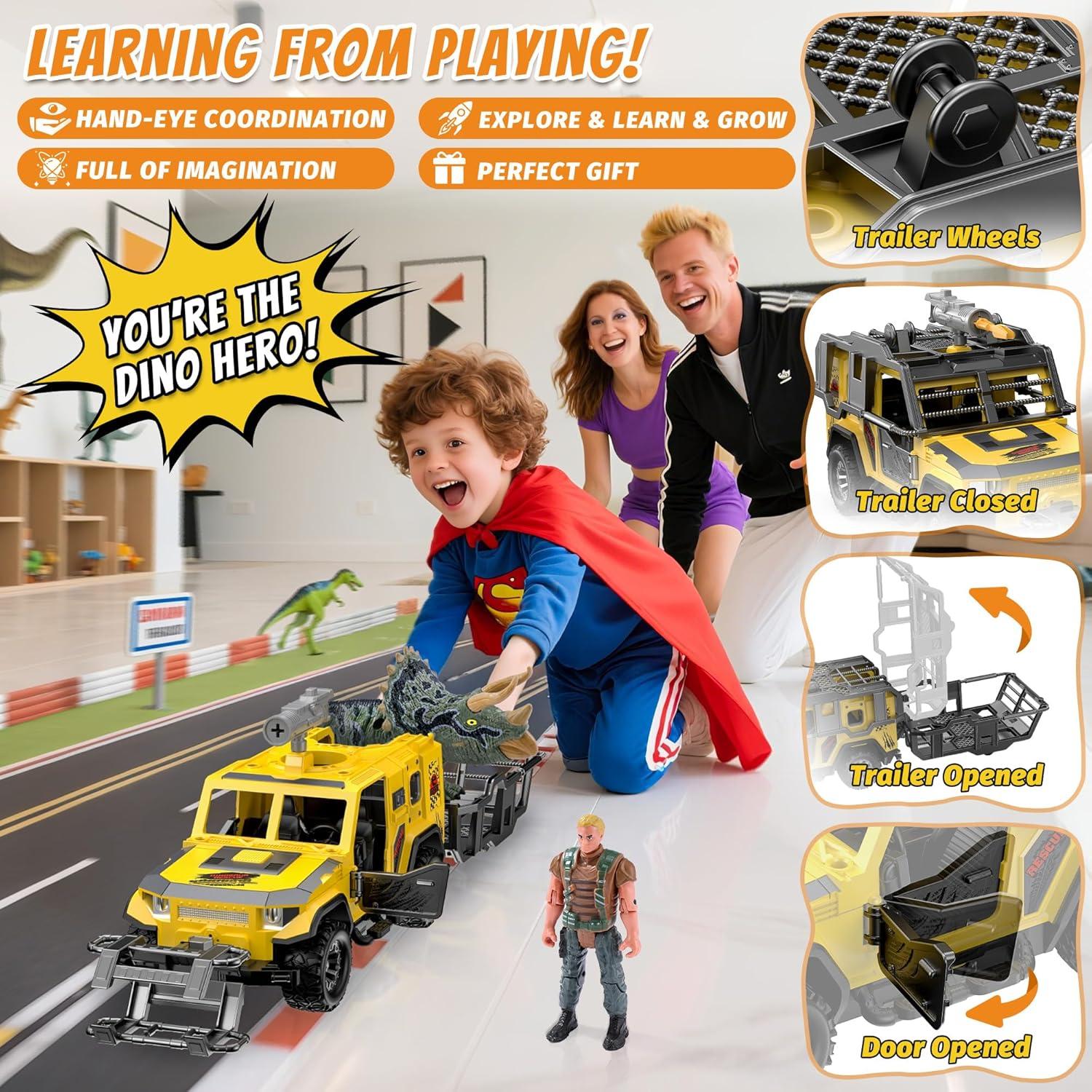 Camión de Transporte de Dinosaurios EKU F101 con Sonidos