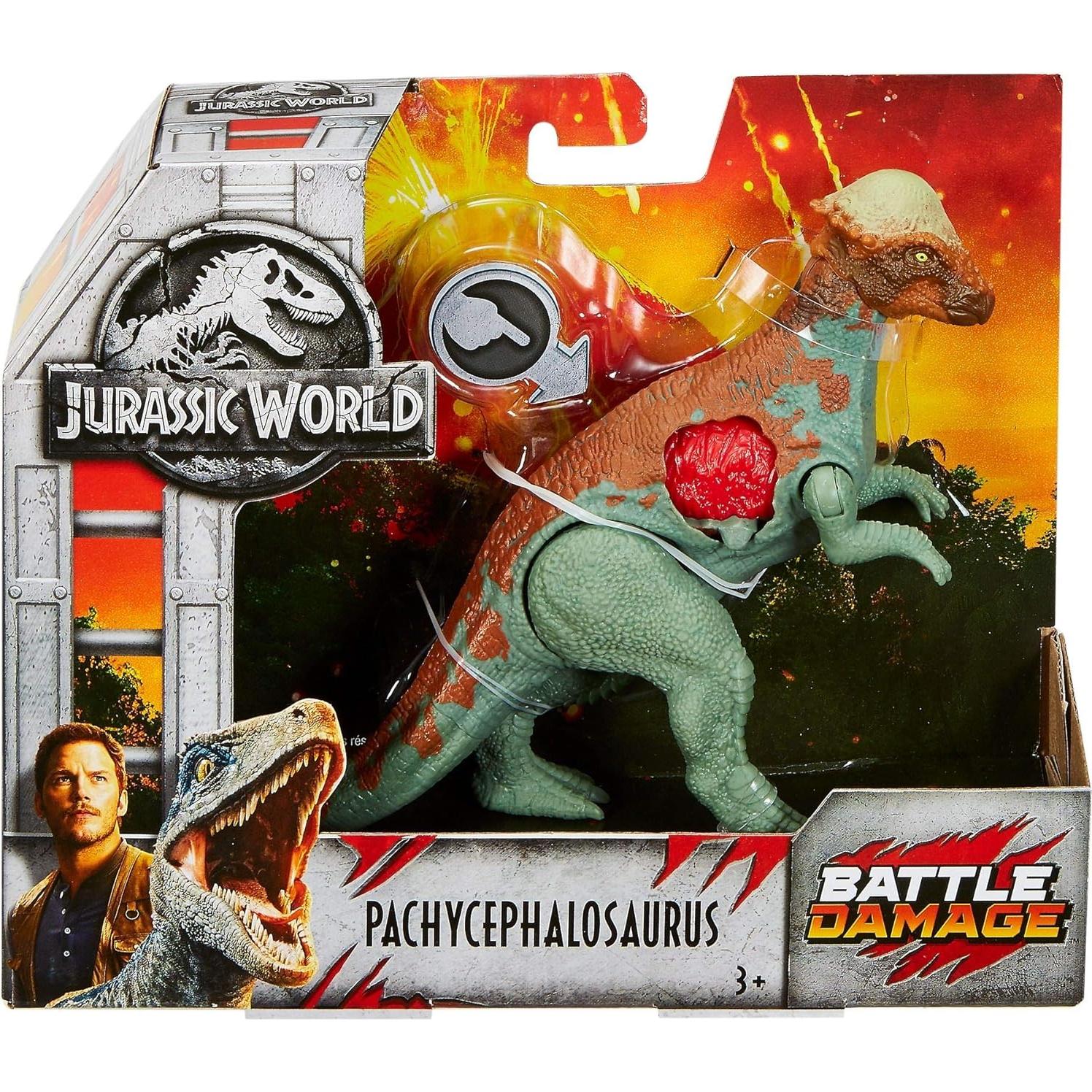 Figura de acción Pachycephalosaurus Mattel con Daño de Batalla