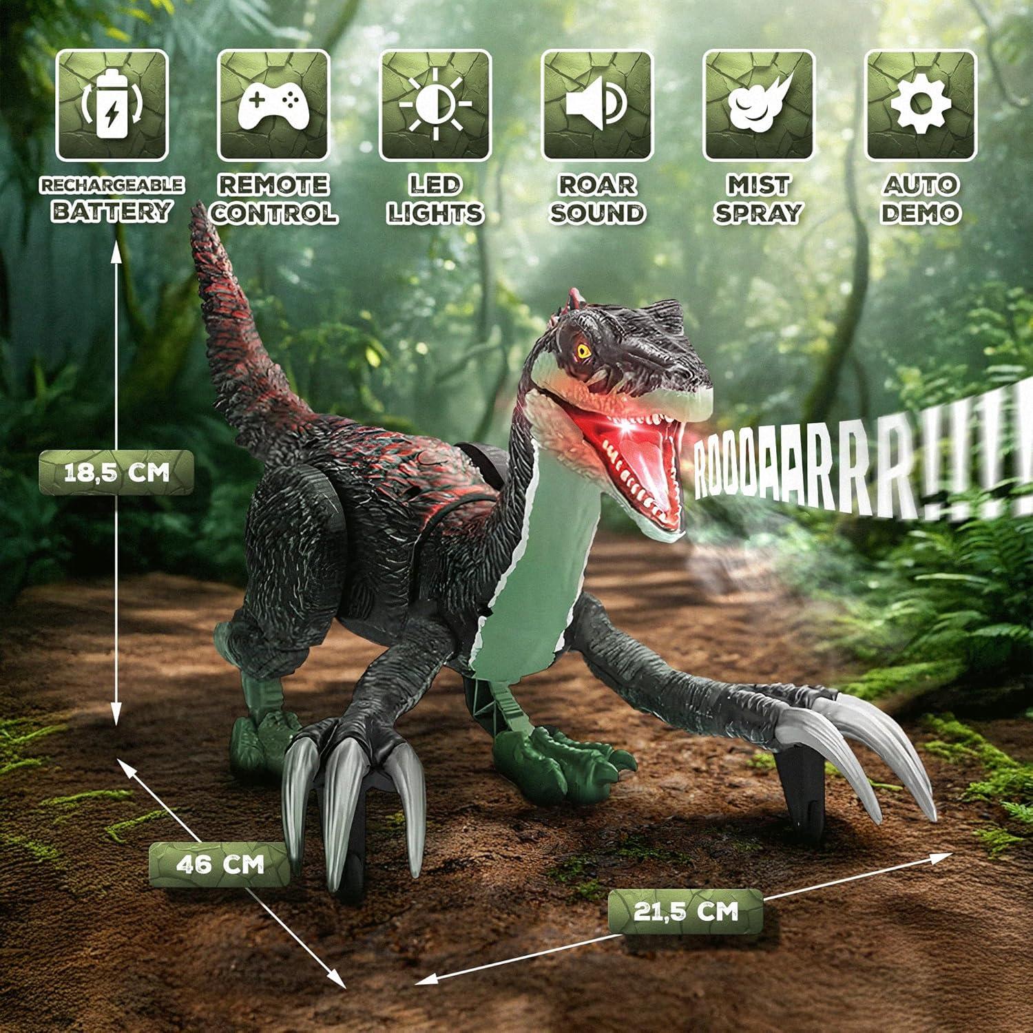 Dinosaurio RC Control Remoto Toy Feast Velociraptor 46cm