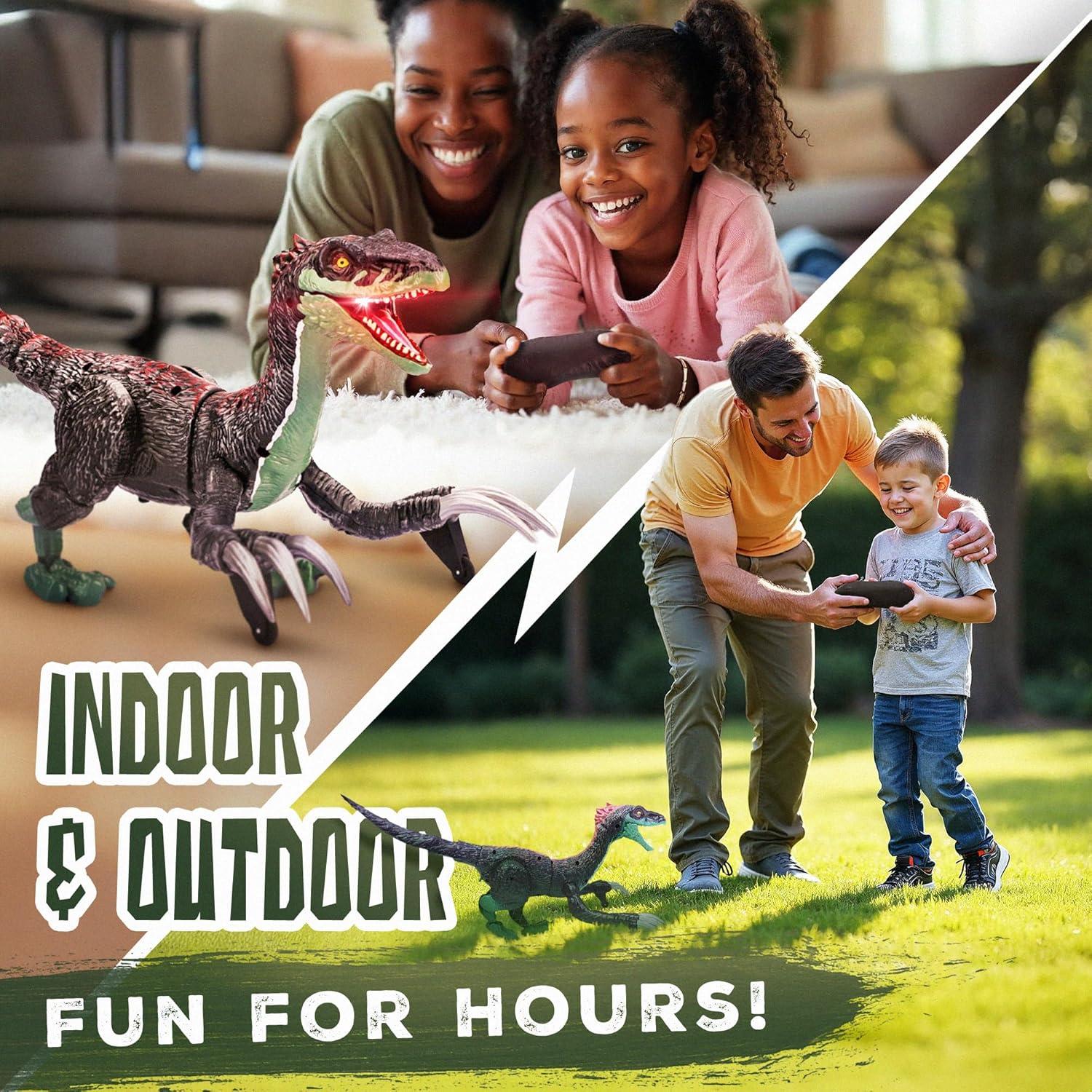 Dinosaurio RC Control Remoto Toy Feast Velociraptor 46cm