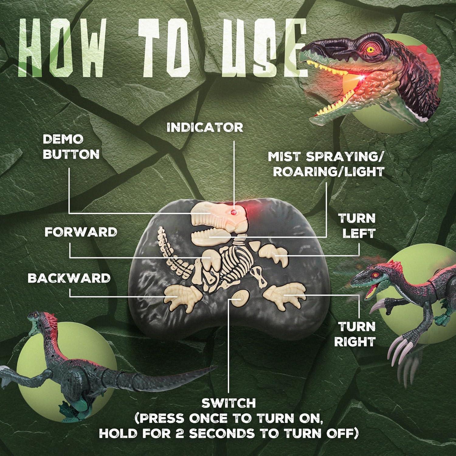 Dinosaurio RC Control Remoto Toy Feast Velociraptor 46cm