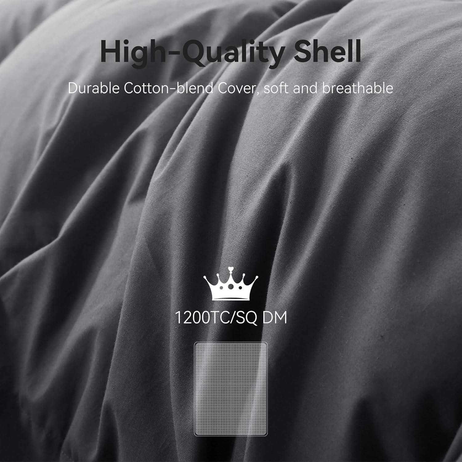 Edredón de Plumas de Ganso Saisier Individual 173x229 cm Gris