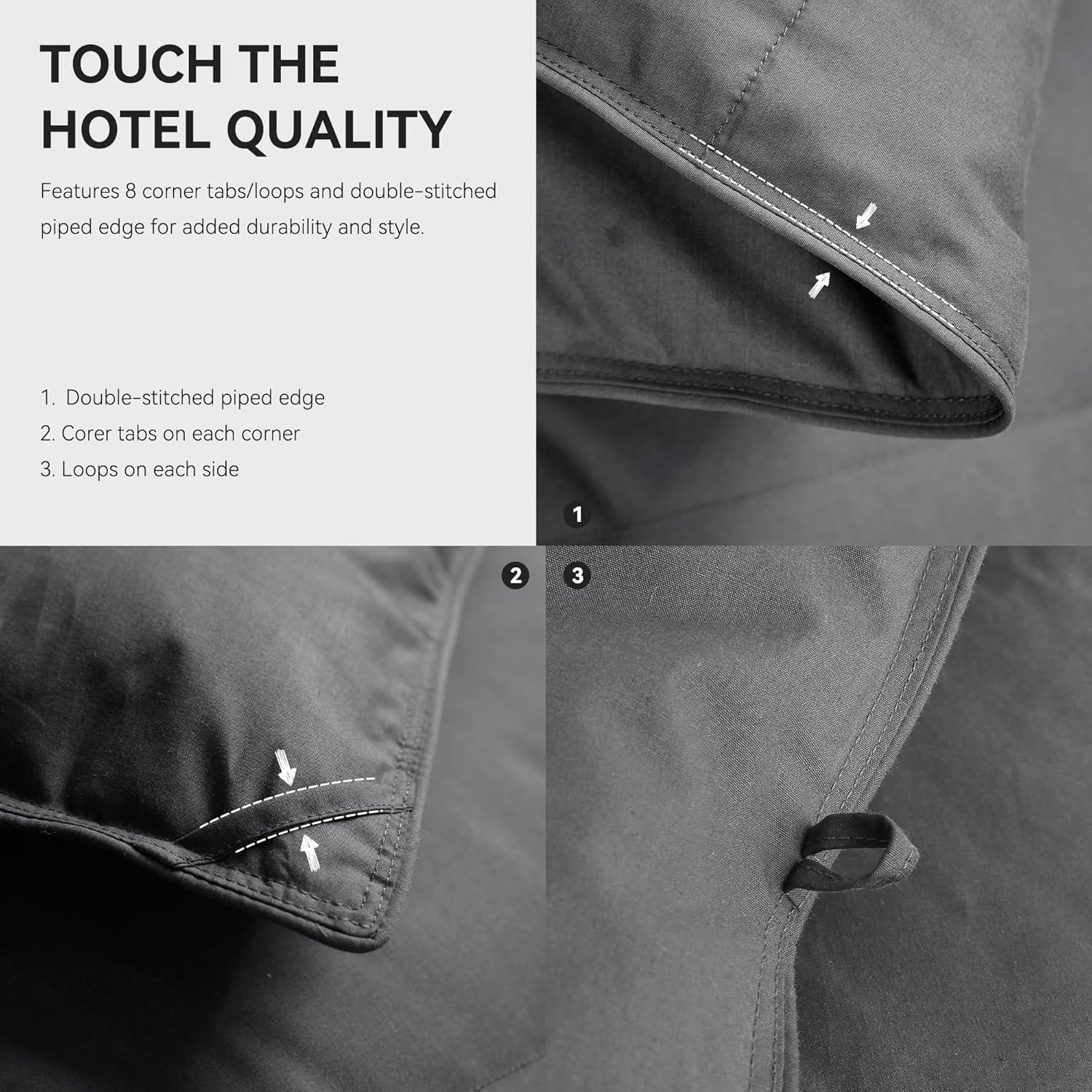 Edredón de Plumas de Ganso Saisier Individual 173x229 cm Gris