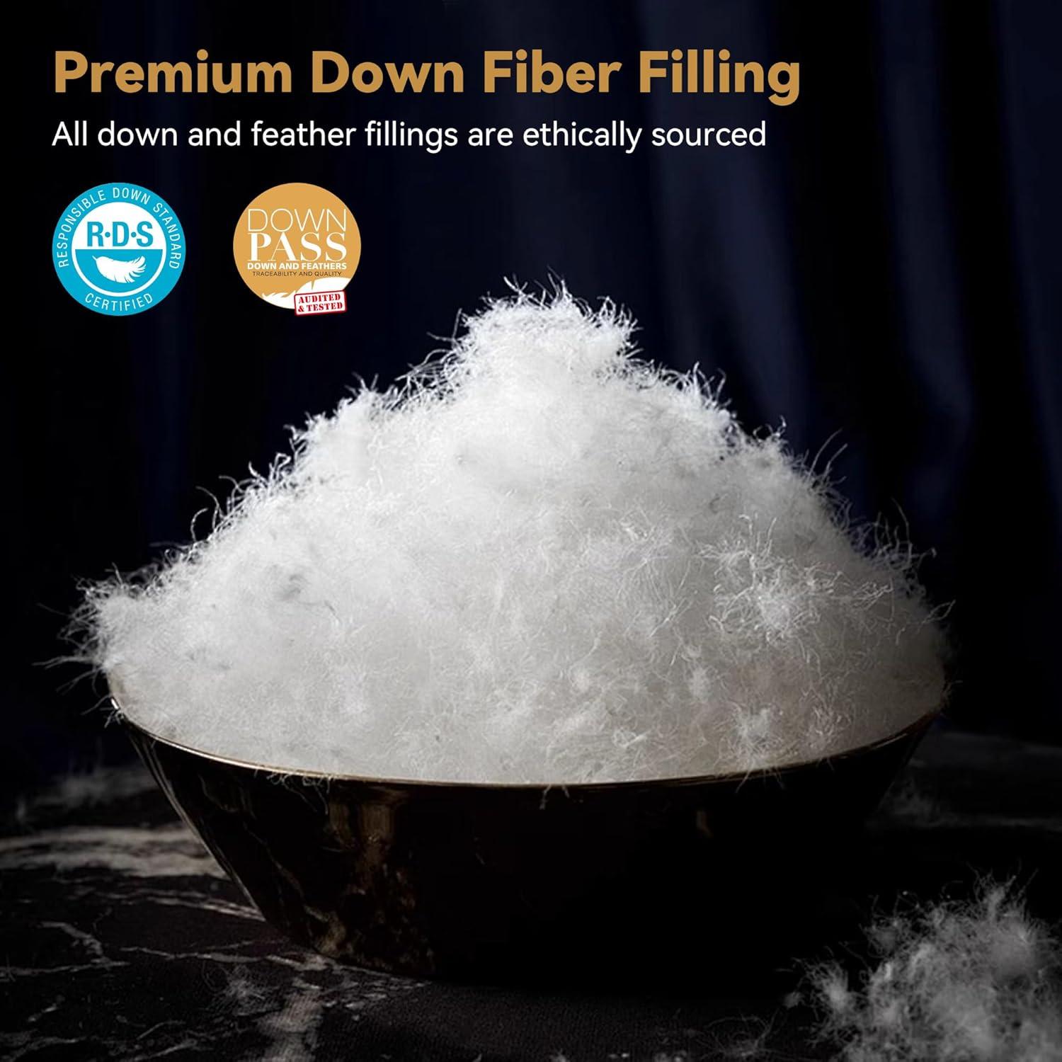 Edredón de Plumas de Ganso Saisier Individual 173x229 cm Gris