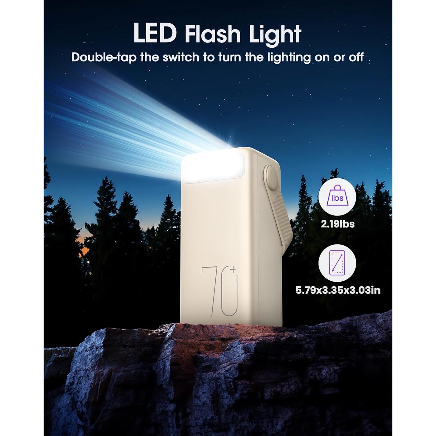 Cargador Portátil 70000mAh Aterob con Carga Rápida 22.5W