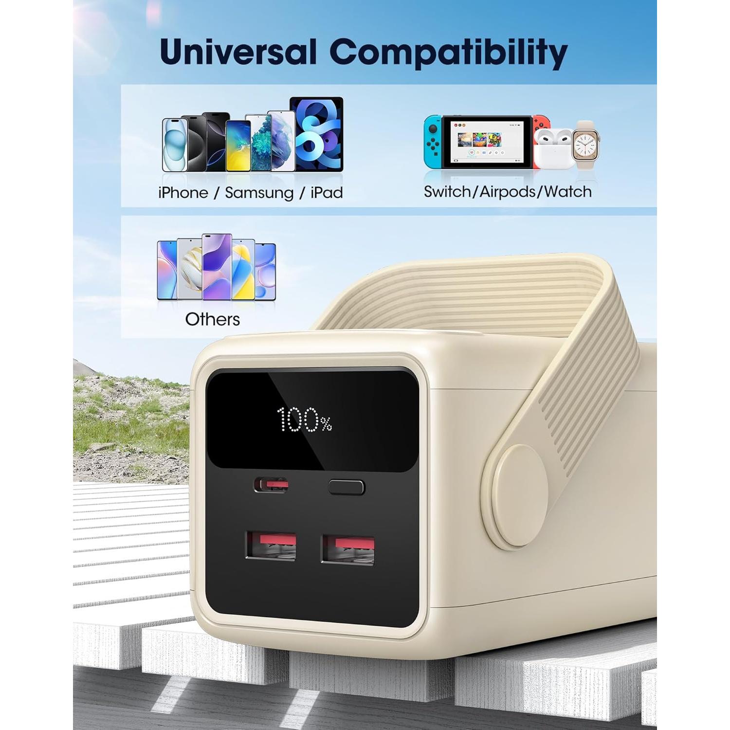 Cargador Portátil 70000mAh Aterob con Carga Rápida 22.5W