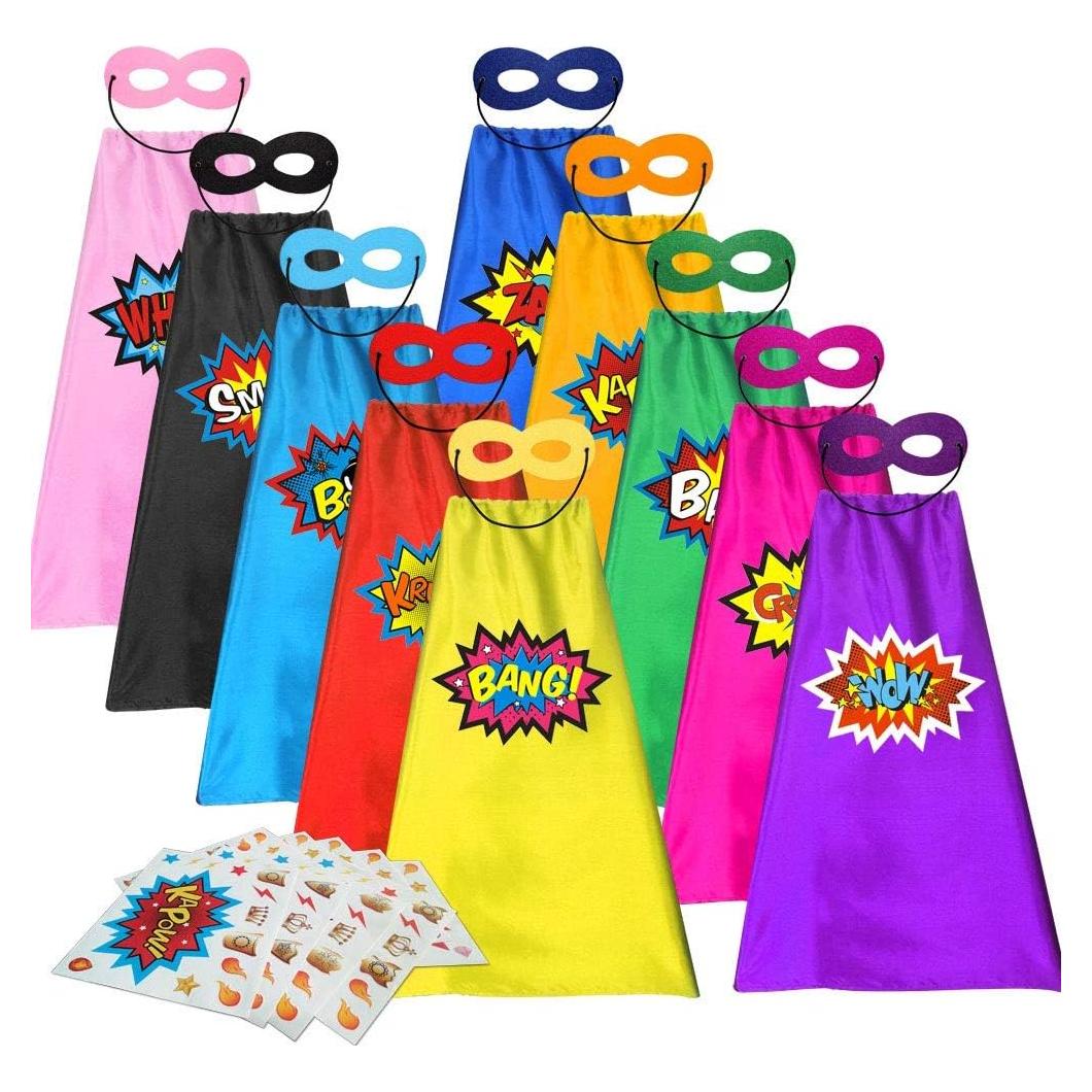 Disfraz de Superhéroe ADJOY 10 Capas y Máscaras para Niños