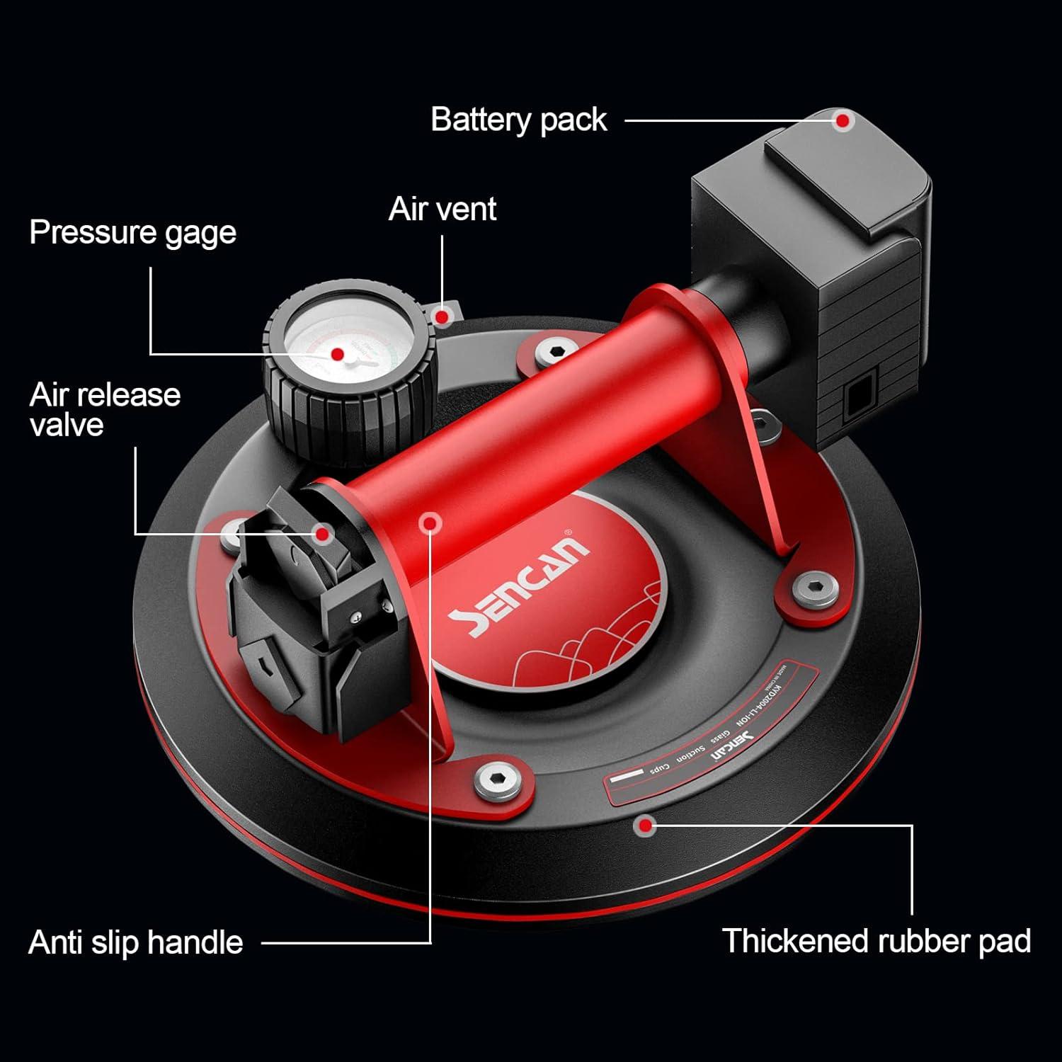 Ventosa eléctrica SENCAN 20.32 cm para levantar vidrio - 2 piezas