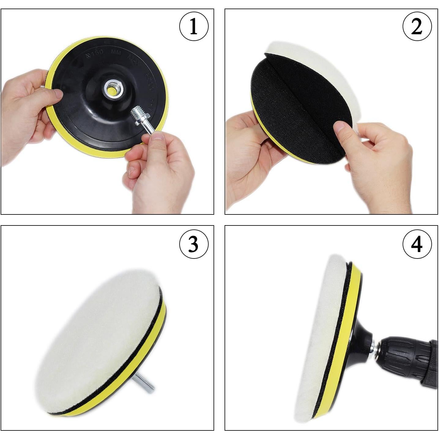 Kit de Pulido y Abrillantado 6 Piezas TuhooMall 3"