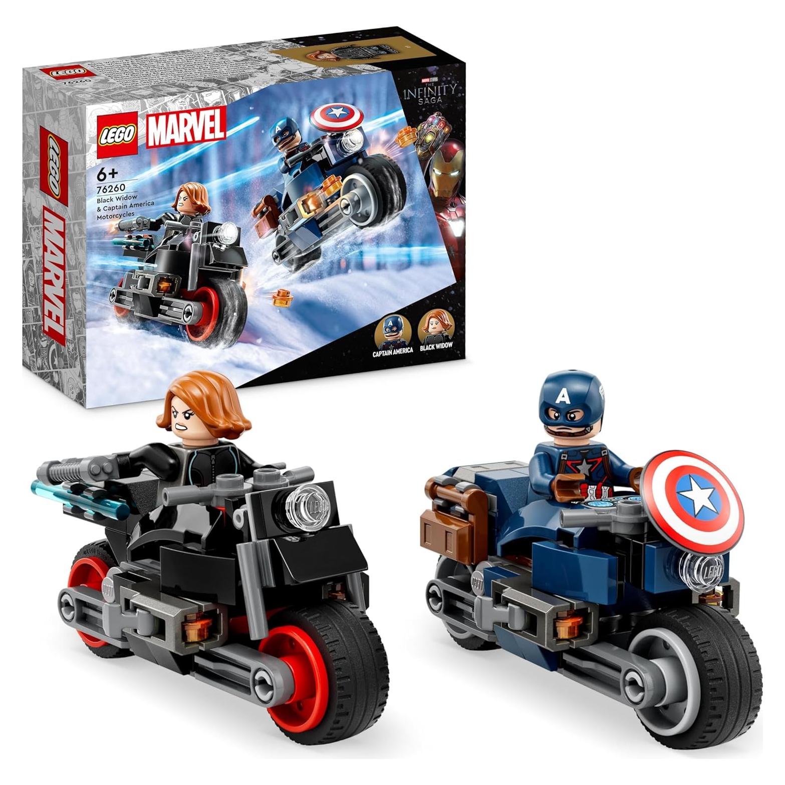 LEGO Marvel Motocicletas Black Widow y Captain America 76260