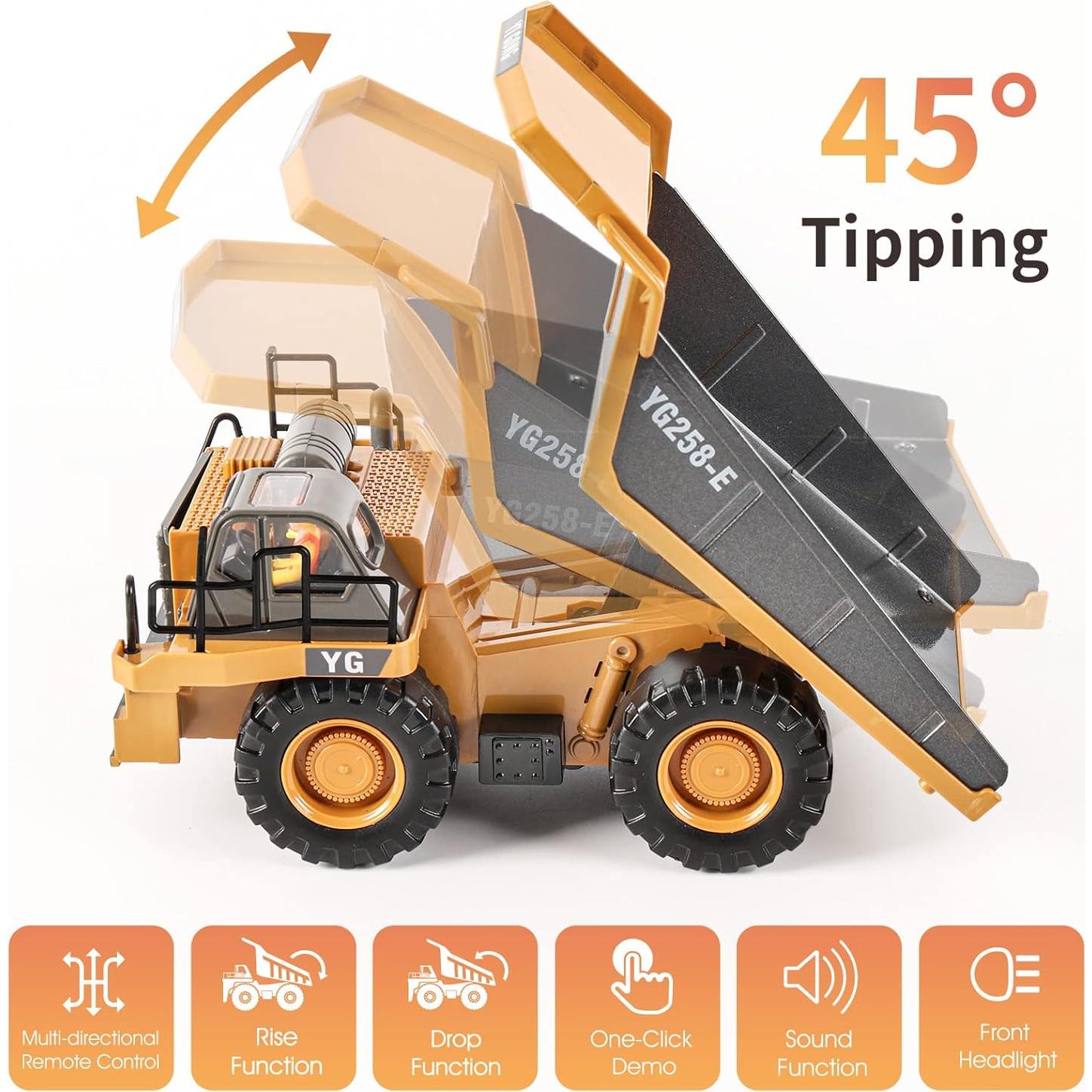 Camión Volquete RC DDAI 19.56x20.07cm para Niños 6+