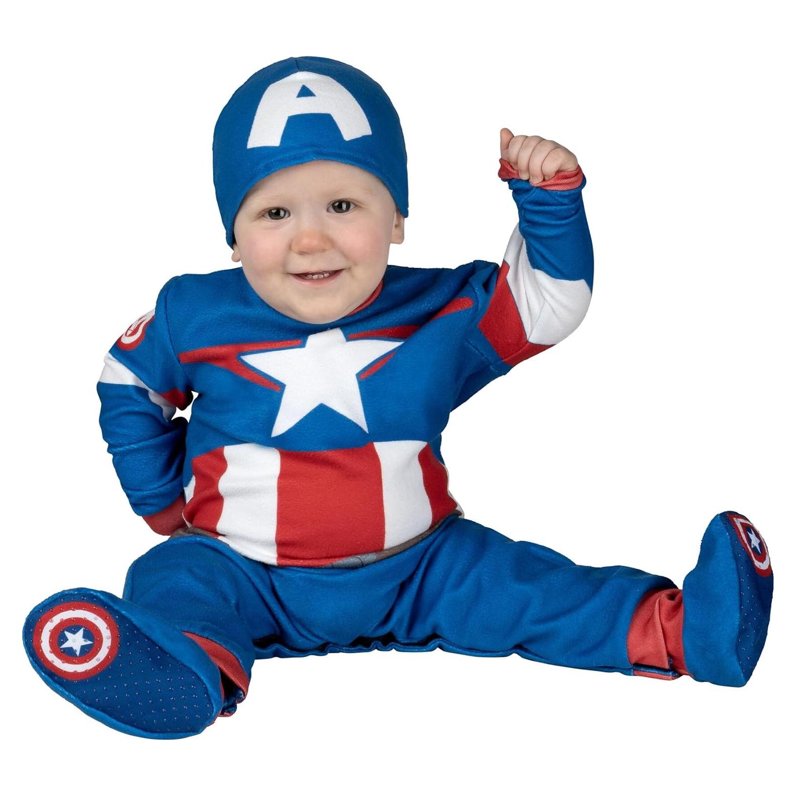 Disfraz Capitán América Marvel Bebé 6-12 Meses Mono Minky