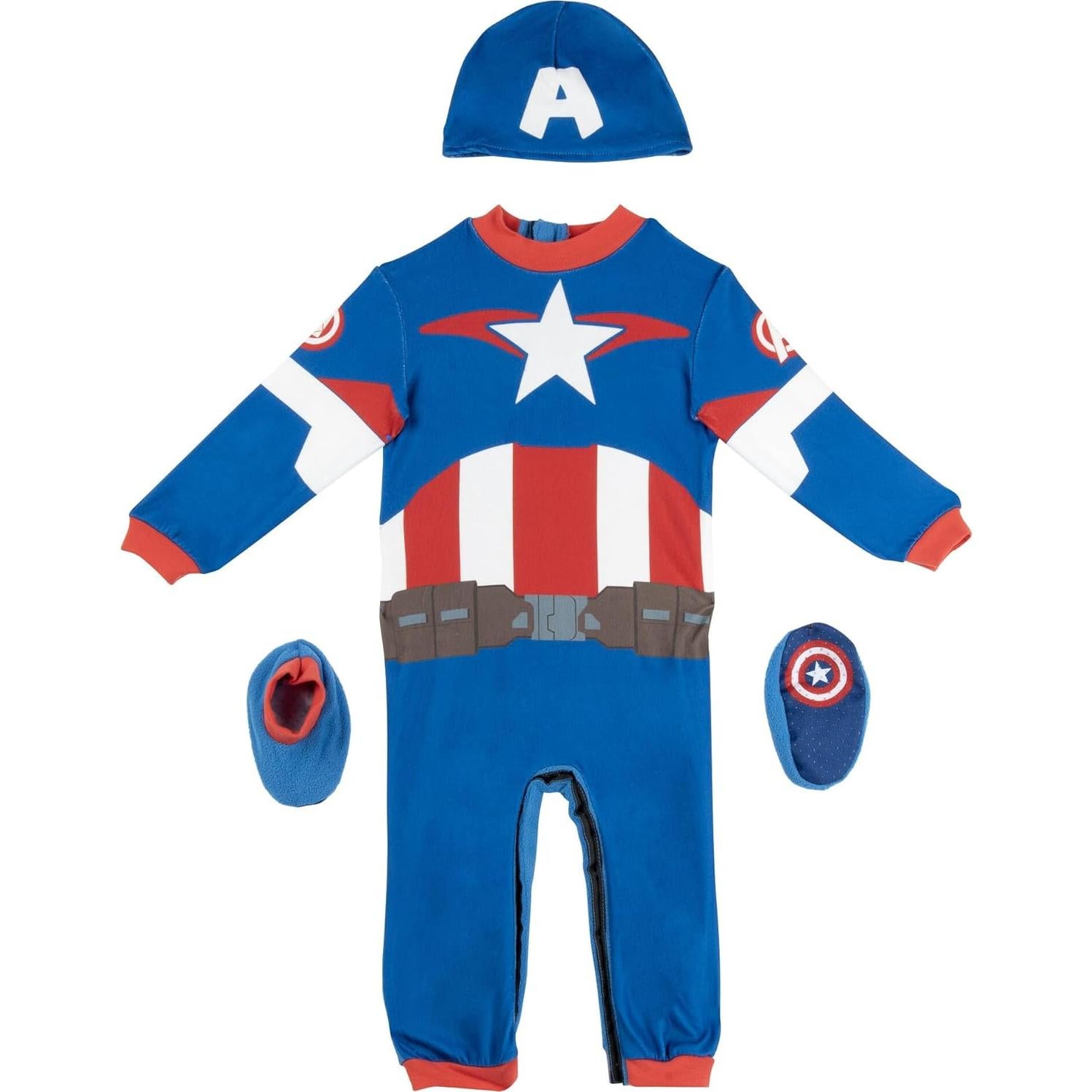 Disfraz Capitán América Marvel Bebé 6-12 Meses Mono Minky