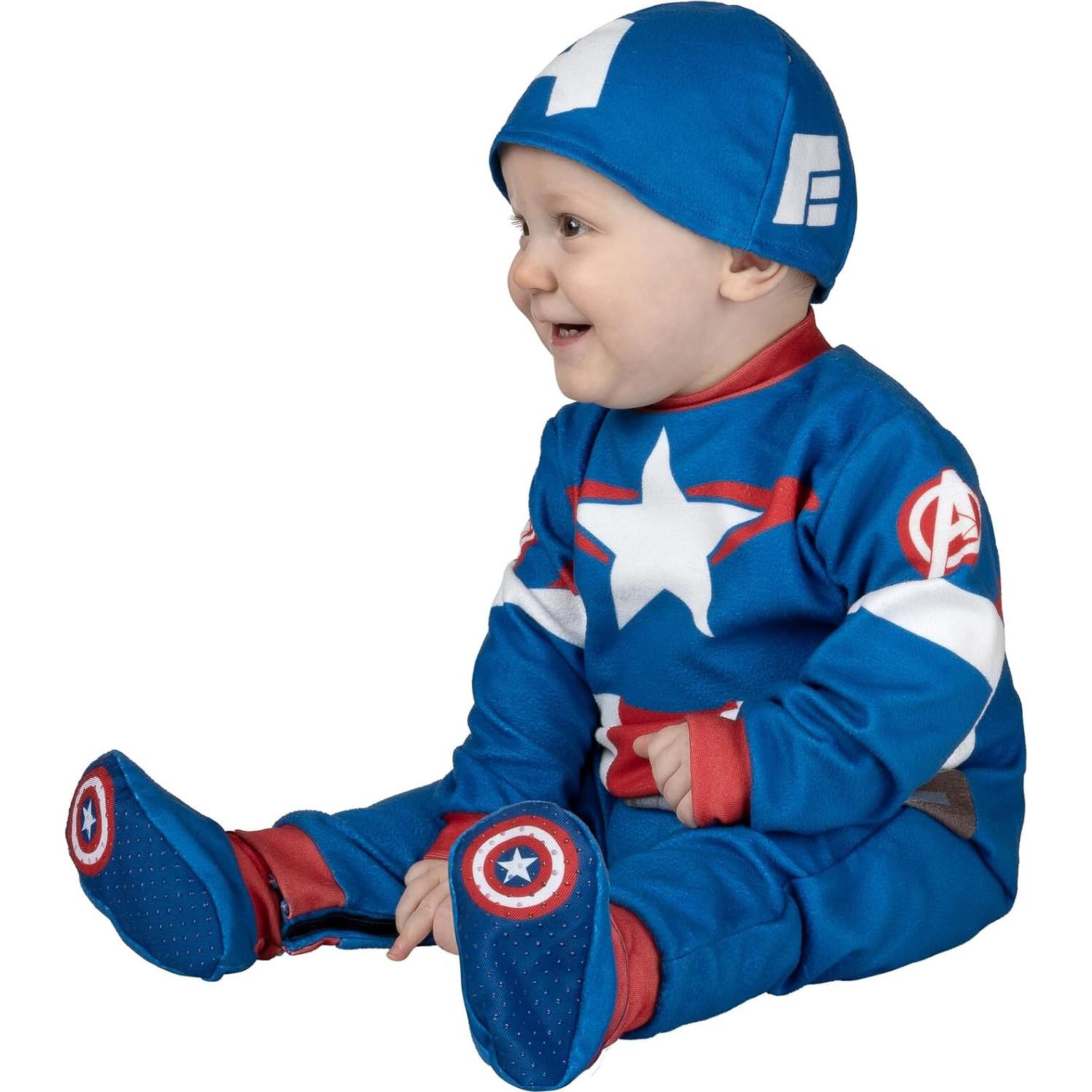 Disfraz Capitán América Marvel Bebé 6-12 Meses Mono Minky