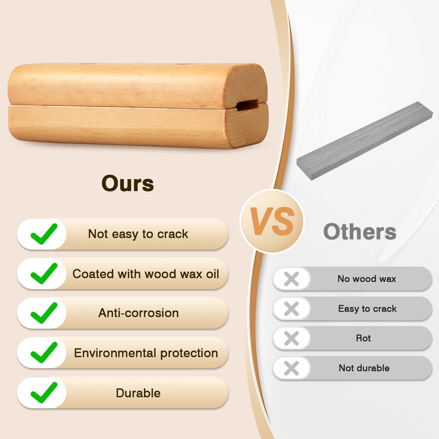 Mango de Madera de Haya FOTITM para Big Green Egg Grande