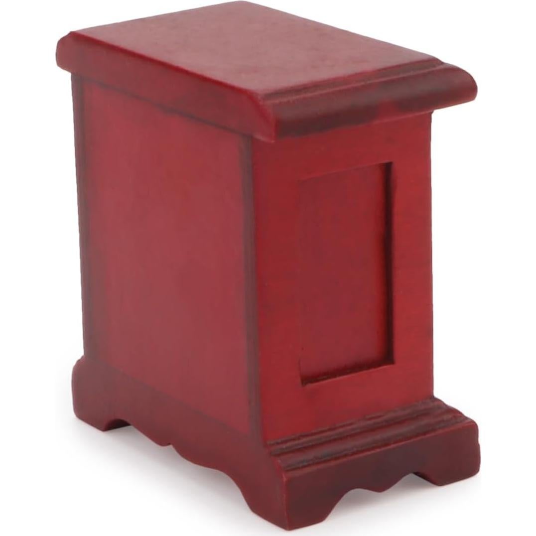 Mesita de Noche Miniatura Cutemini 1:12 Madera Roja 5.58x6cm