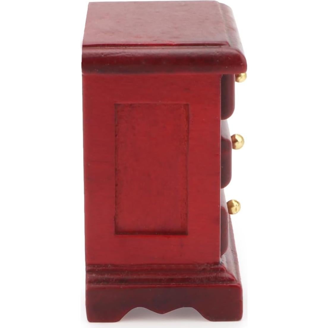 Mesita de Noche Miniatura Cutemini 1:12 Madera Roja 5.58x6cm