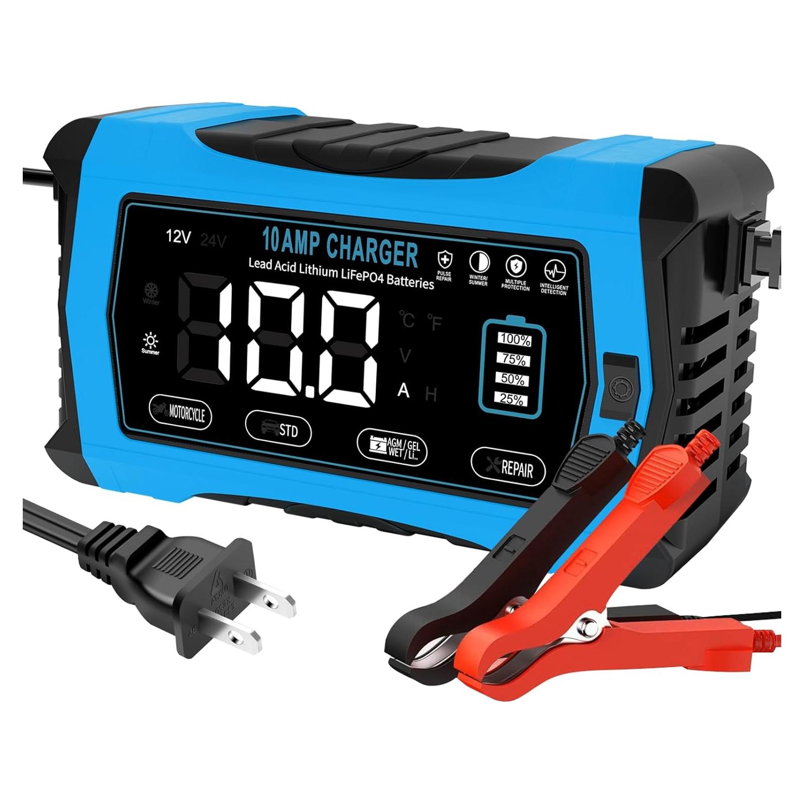 Cargador de Batería Inteligente WPKJ 10A 12V 24V Automático