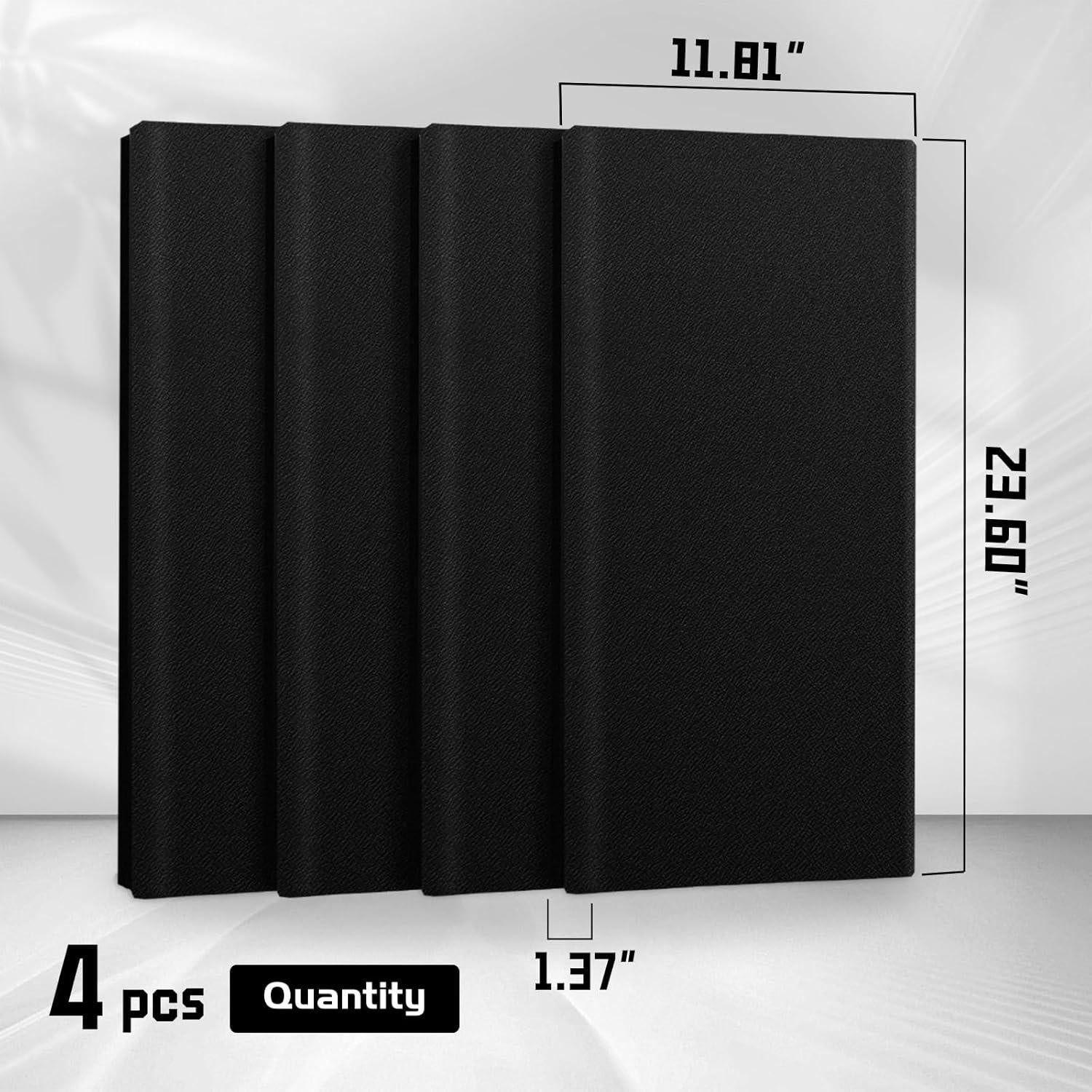 Paneles Acústicos Absorbentes Diapu 4 pcs 60x30x3.5 cm Negro