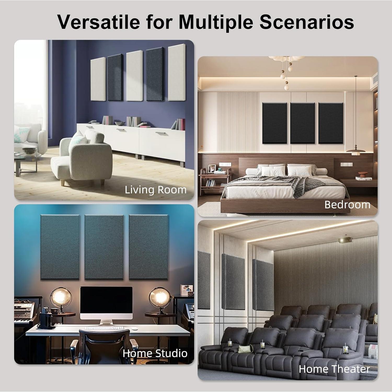 Paneles Acústicos Absorbentes Diapu 4 pcs 60x30x3.5 cm Negro