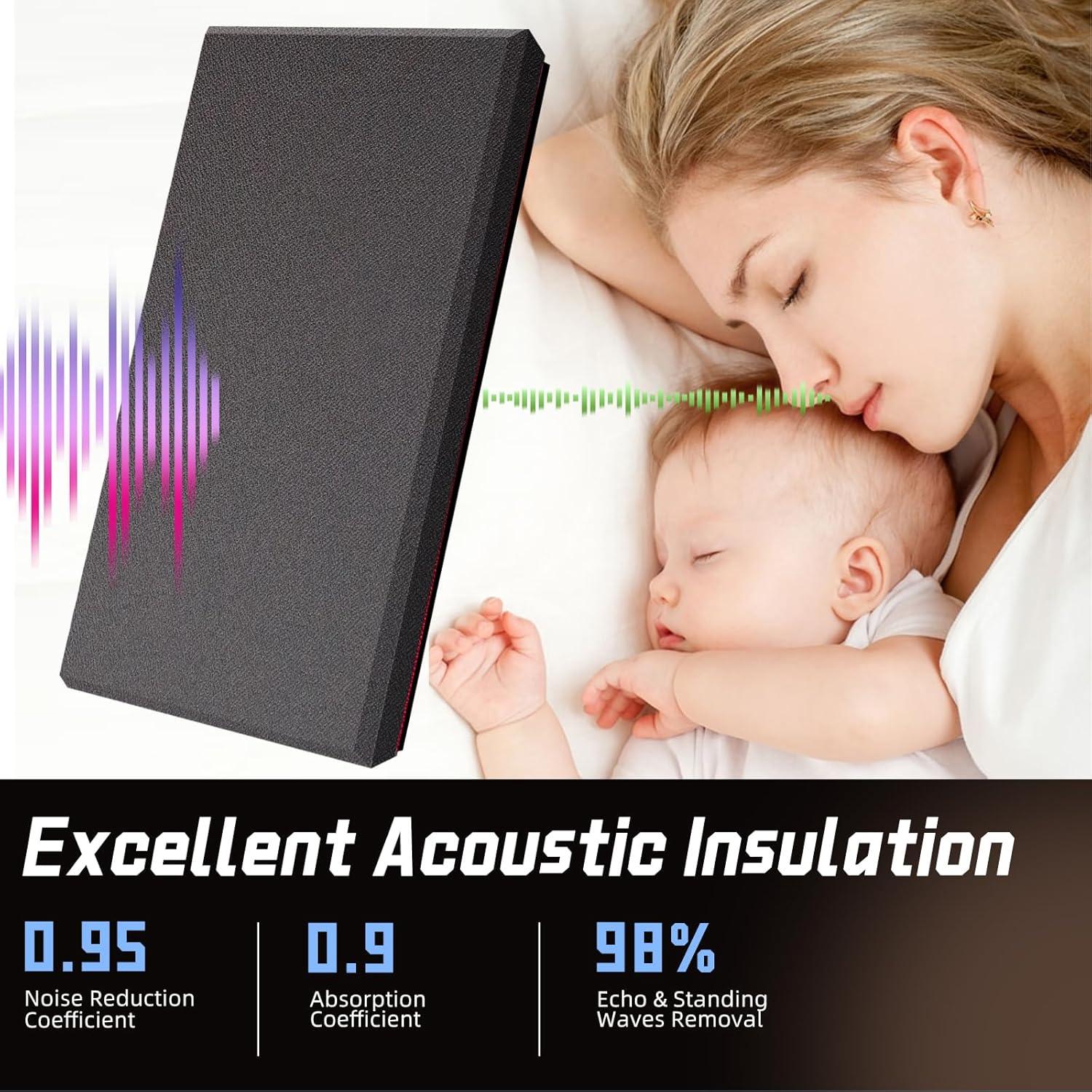 Paneles Acústicos Absorbentes Diapu 4 pcs 60x30x3.5 cm Negro