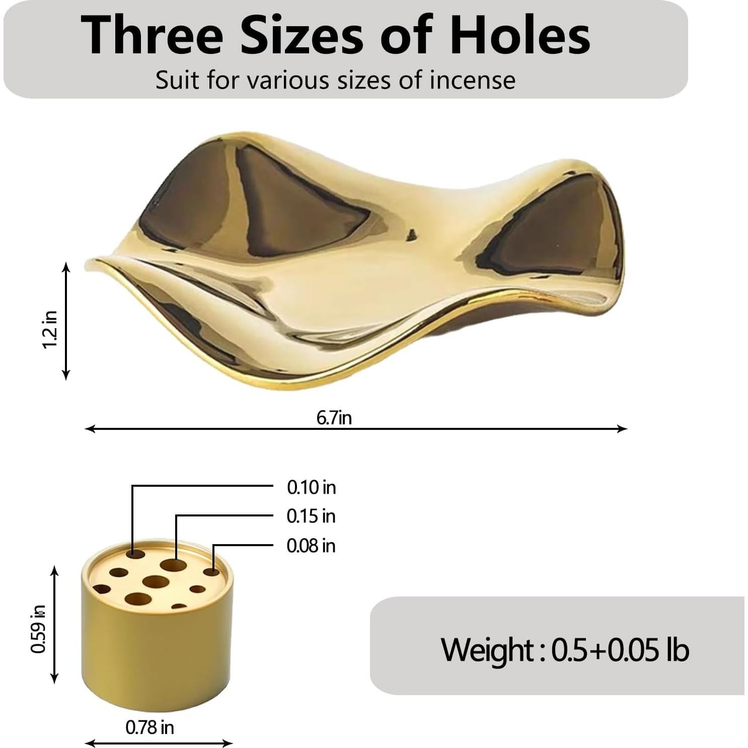 Quemador de Incienso Cerámica Huulmood Oro 17x17 cm