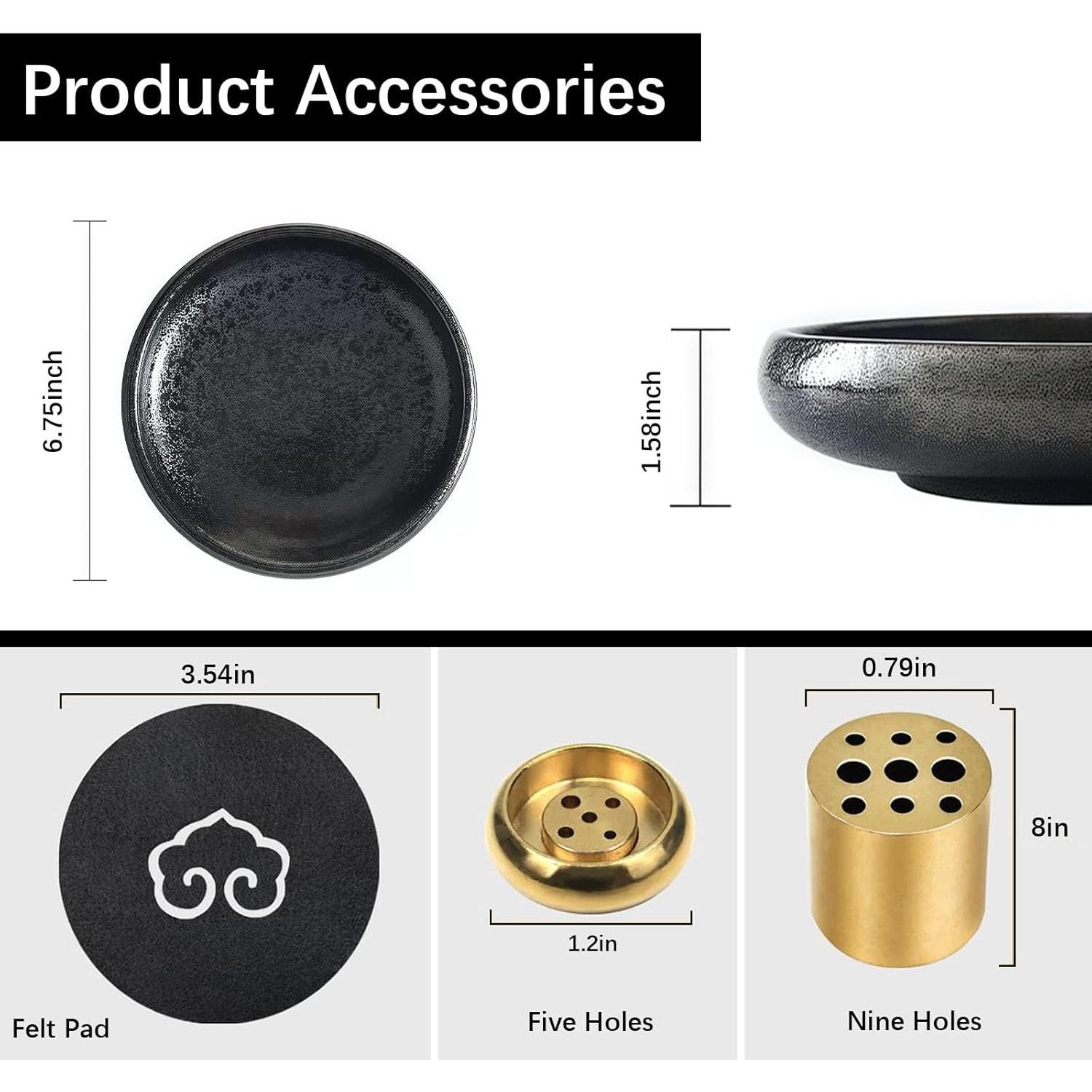 Soporte de Incienso de Mármol Negro XINGZUAN 4 en 1 Ajustable