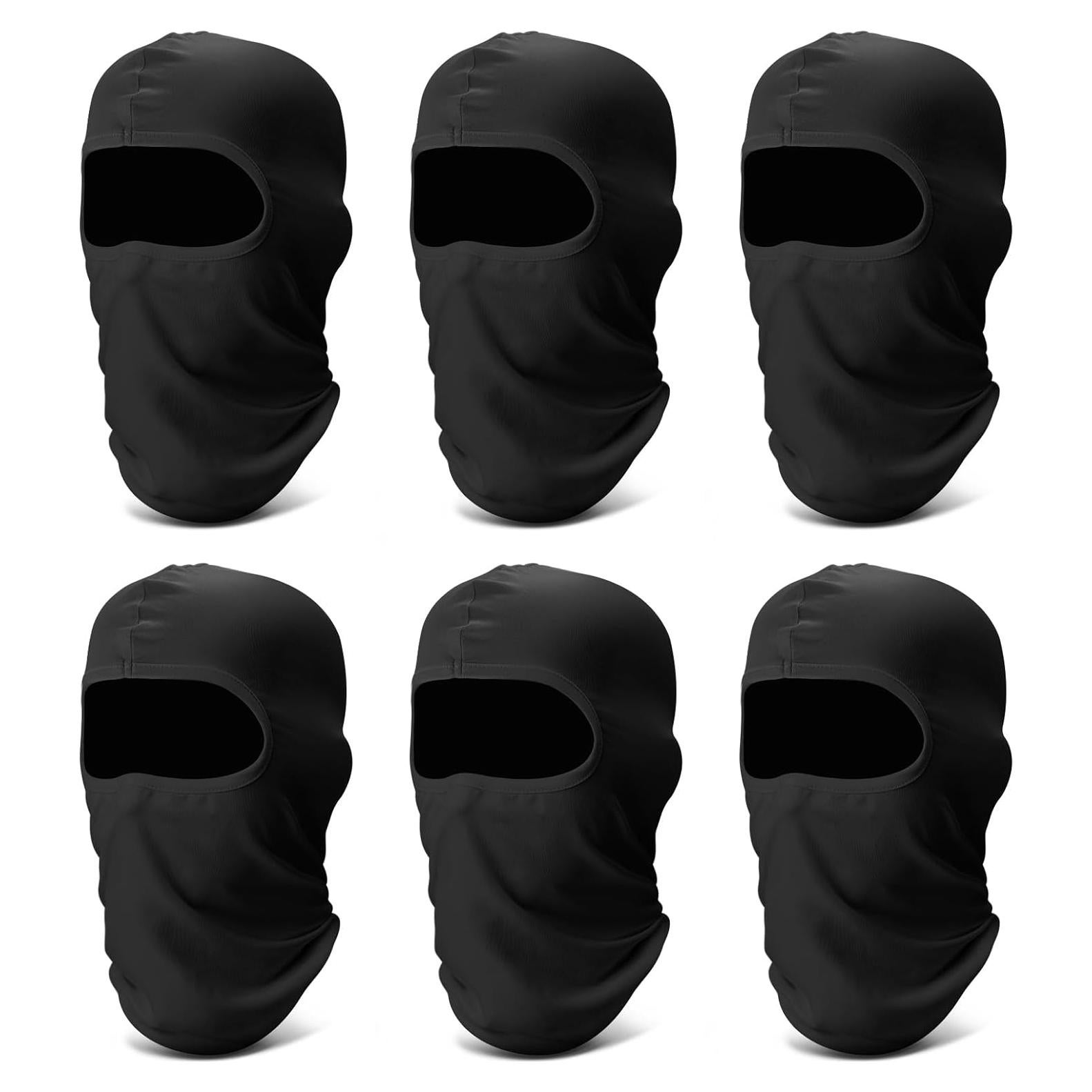 Fivali Balaclava Máscara Facial de Esquí 6 Paquetes Negro