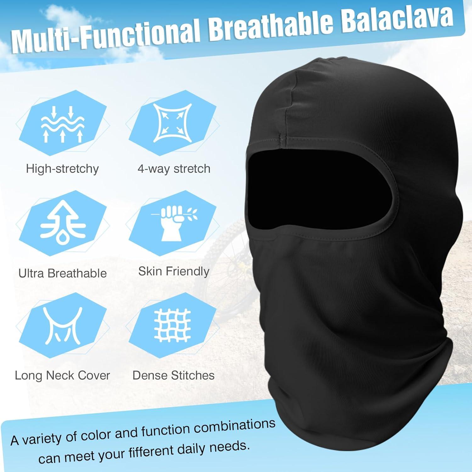 Fivali Balaclava Máscara Facial de Esquí 6 Paquetes Negro