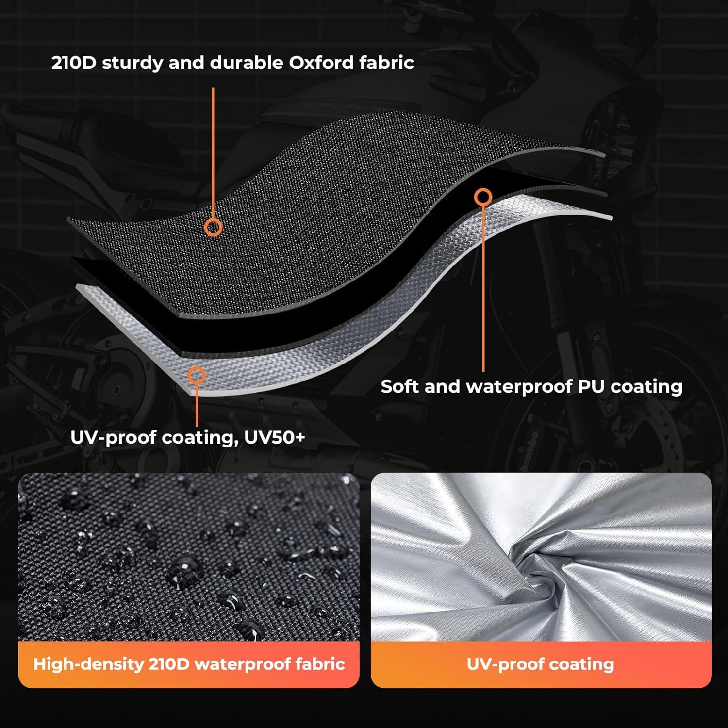 Funda de Motocicleta Impermeable Roinoim 245 cm UV50+