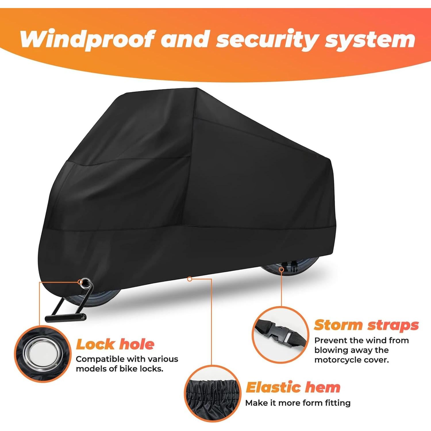 Funda de Motocicleta Impermeable Roinoim 245 cm UV50+