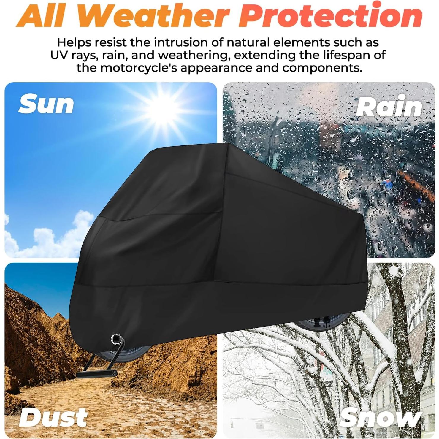 Funda de Motocicleta Impermeable Roinoim 245 cm UV50+