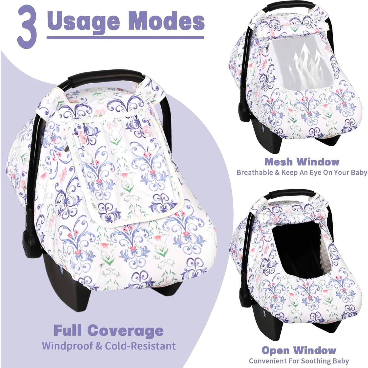 Funda de Asiento de Coche para Bebé HNHUAMING Floral Azul