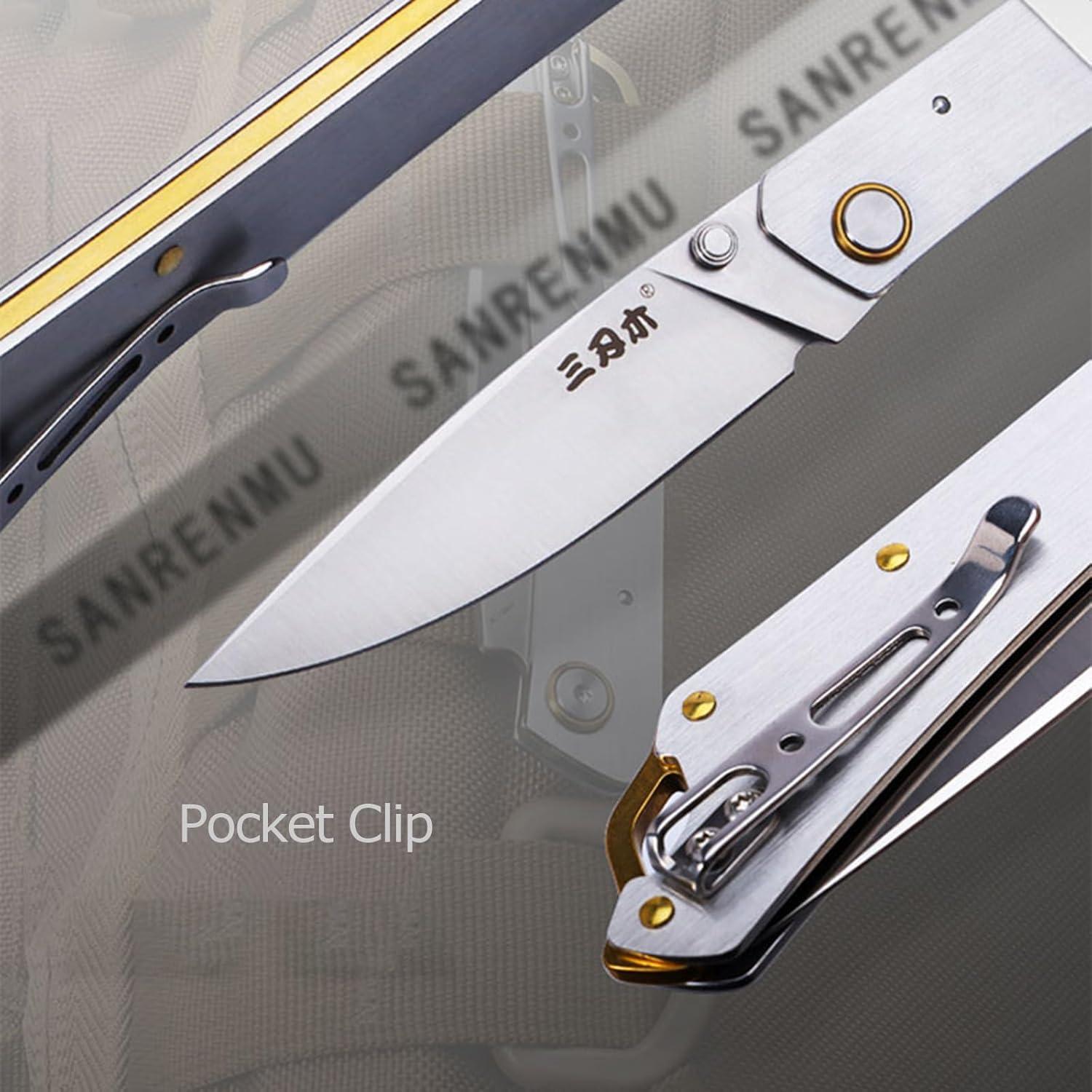 Cuchillo Plegable Sanrenmu 9305 Negro 19.5cm 74g Camping