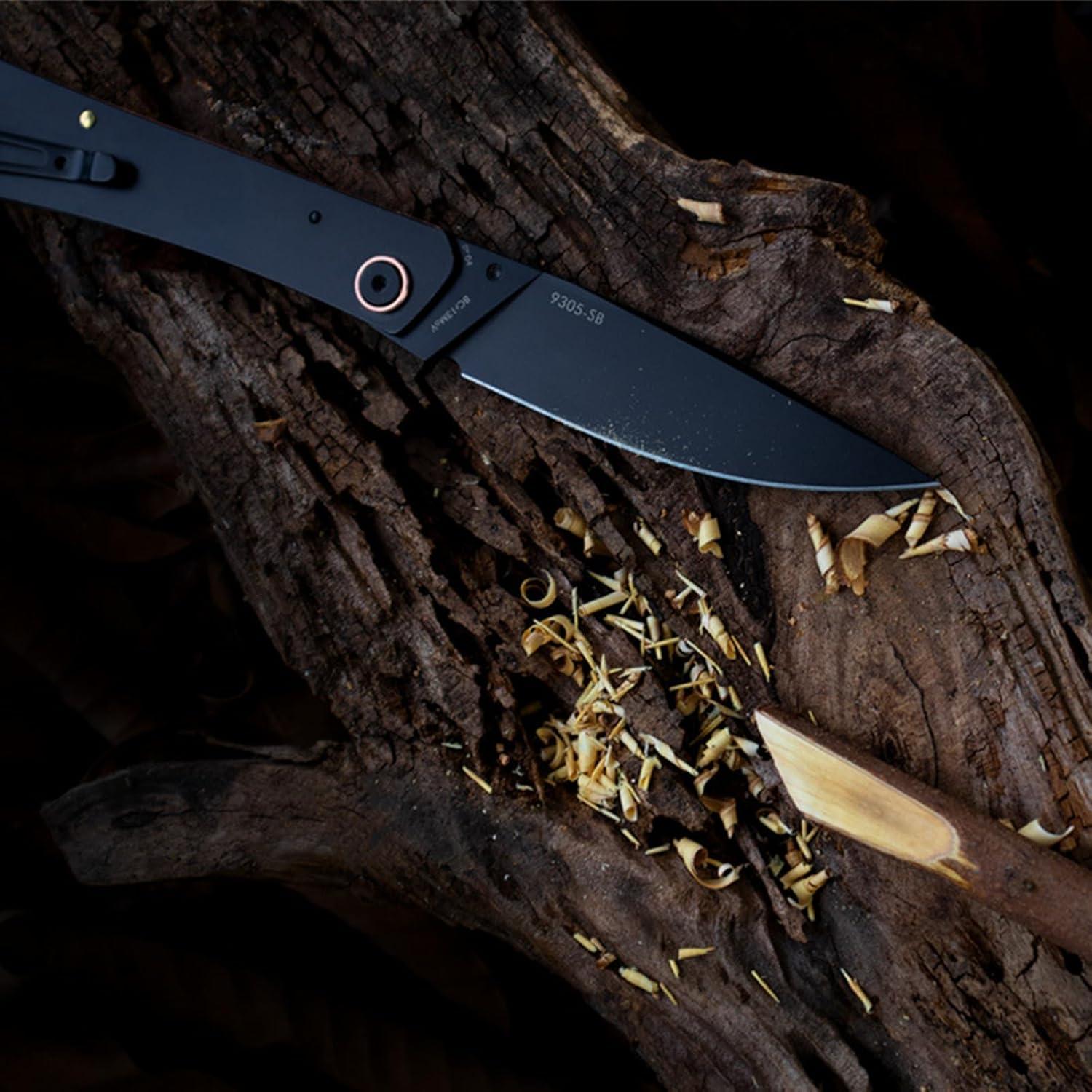 Cuchillo Plegable Sanrenmu 9305 Negro 19.5cm 74g Camping