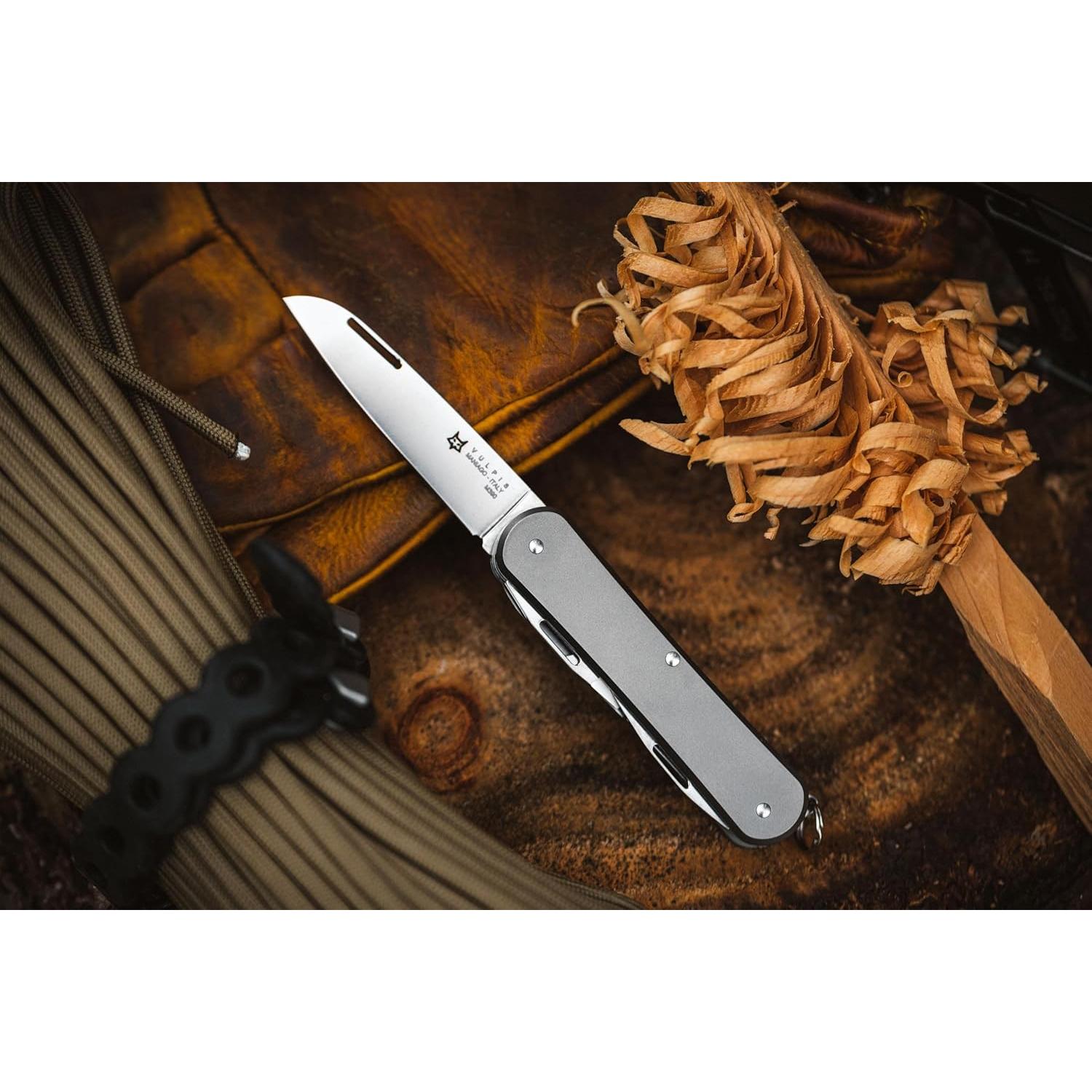 Cuchillo Plegable Fox Knives Vulpis 4-en-1 Titanio 5.51cm